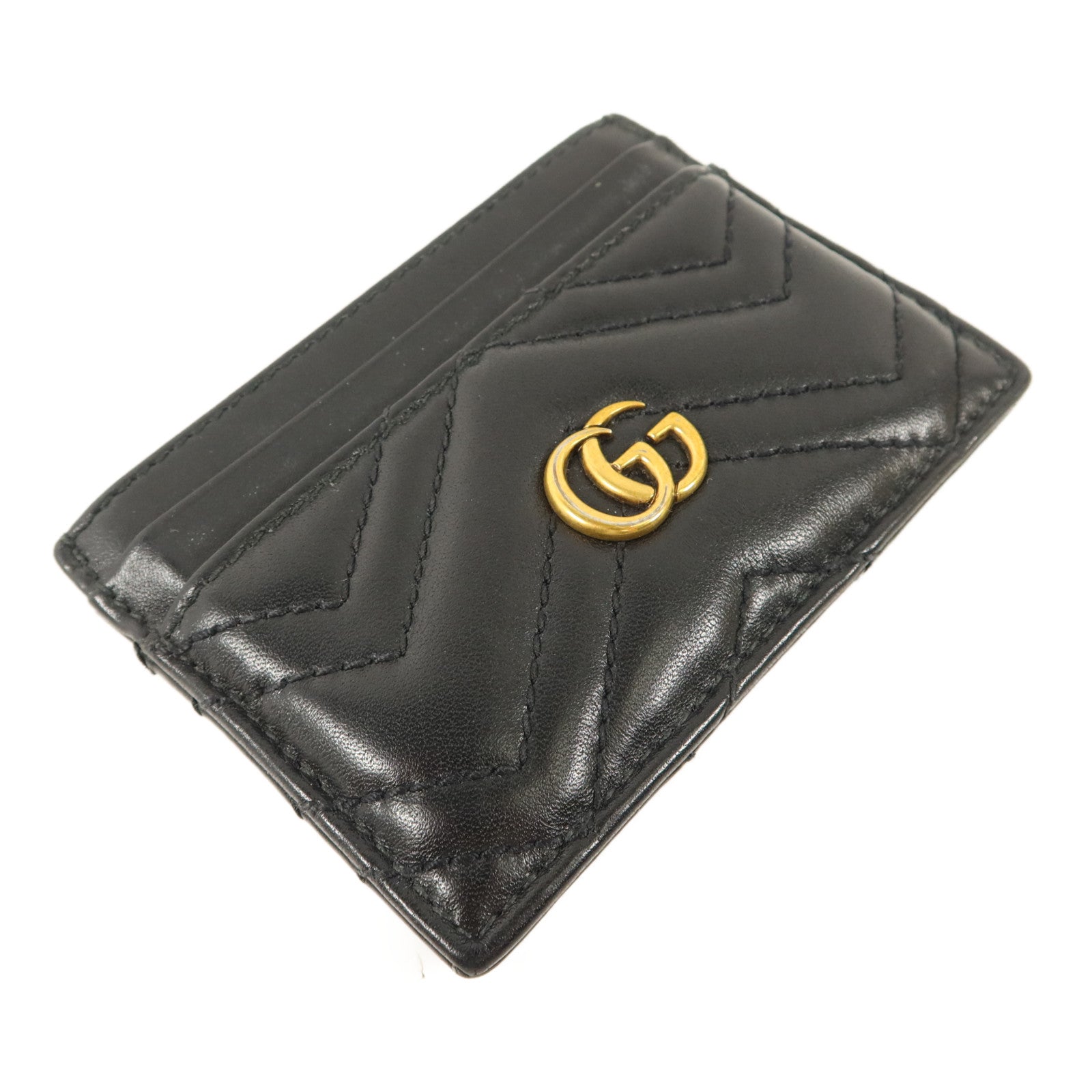 GUCCI 牛皮皮革GG Marmont Card Case卡片套