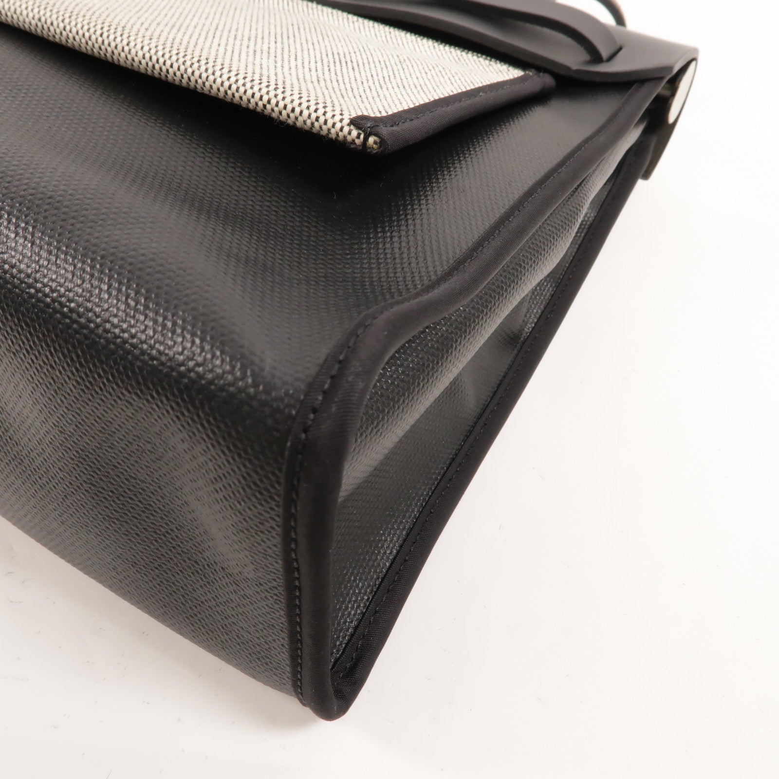 HERMES Toile H Berline Herbag PM手挽肩背兩用袋Noir