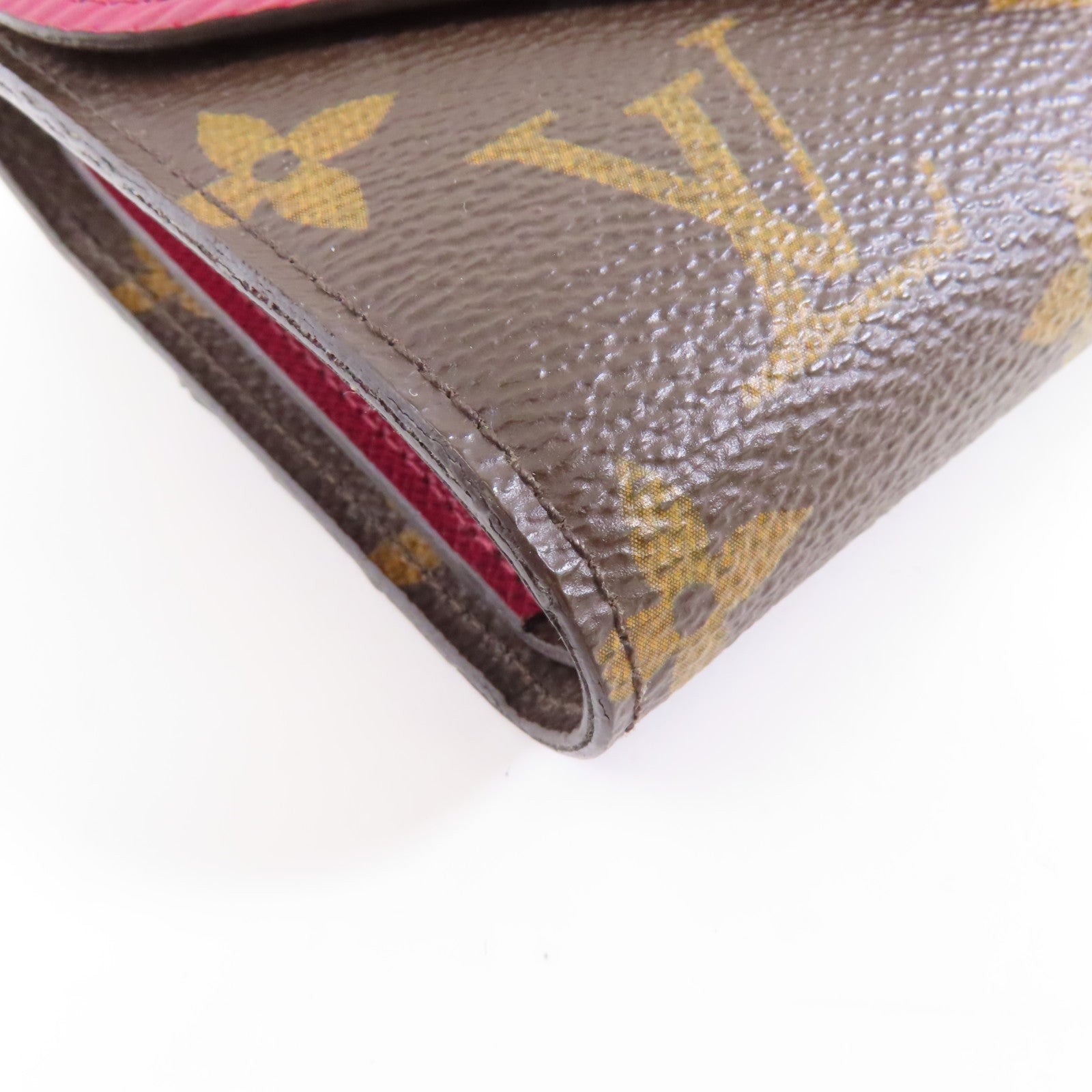 LOUIS VUITTON Monogram/Epi Pallas銀扣錢包棕色/酒紅色