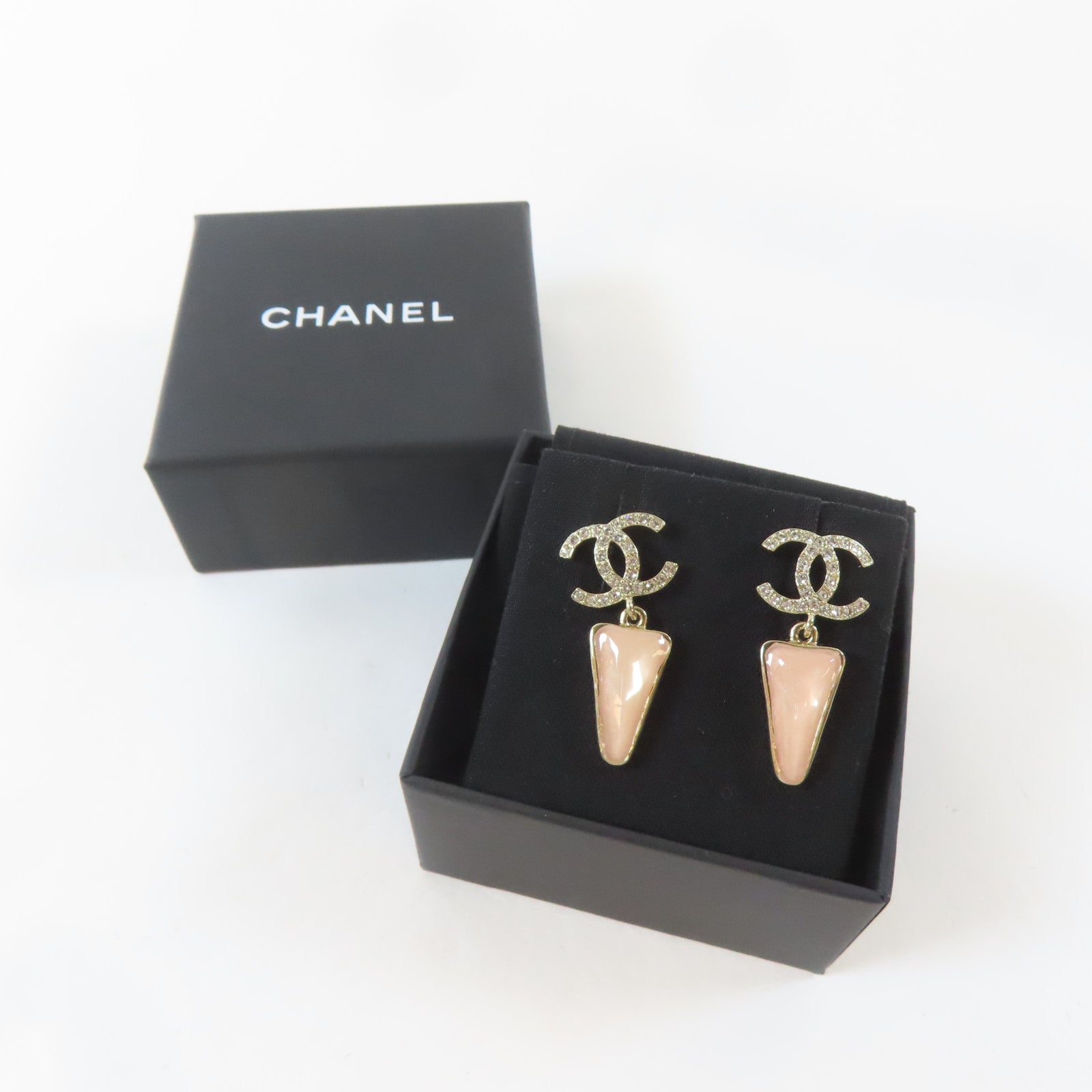 CHANEL 【激減優惠】金屬Pierced Earrings耳環金色/粉紅色
