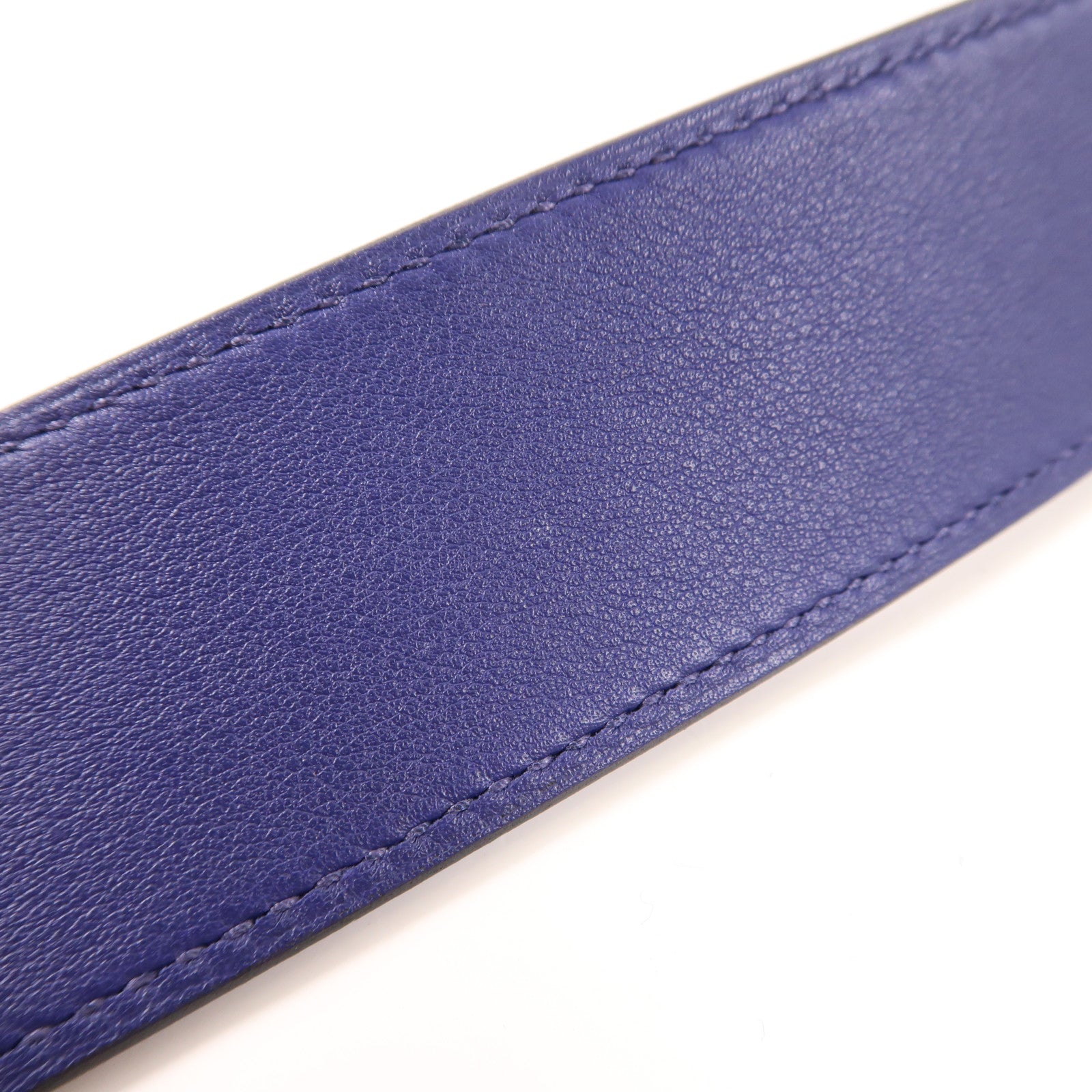 HERMES 【激減優惠】Swift皮革Clochette Bag Strap金扣肩帶藍色