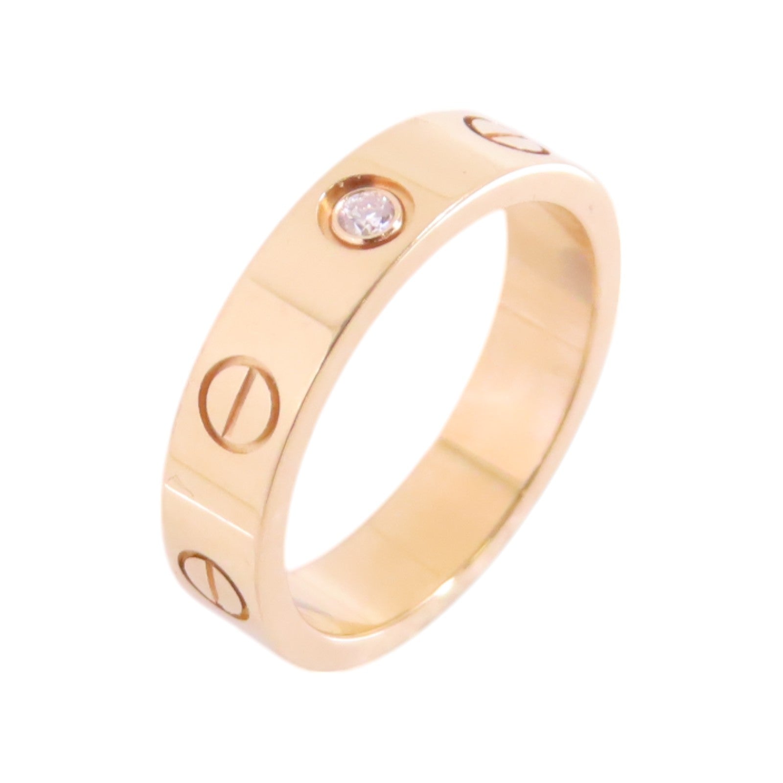 CARTIER 18K玫瑰金/鑽石1D Love Ring戒指Cartier#47/US#4