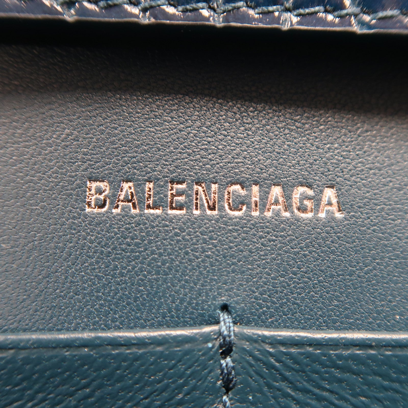BALENCIAGA 【激減優惠】牛皮皮革Hourglass WOC銀扣鏈帶肩背袋藍色