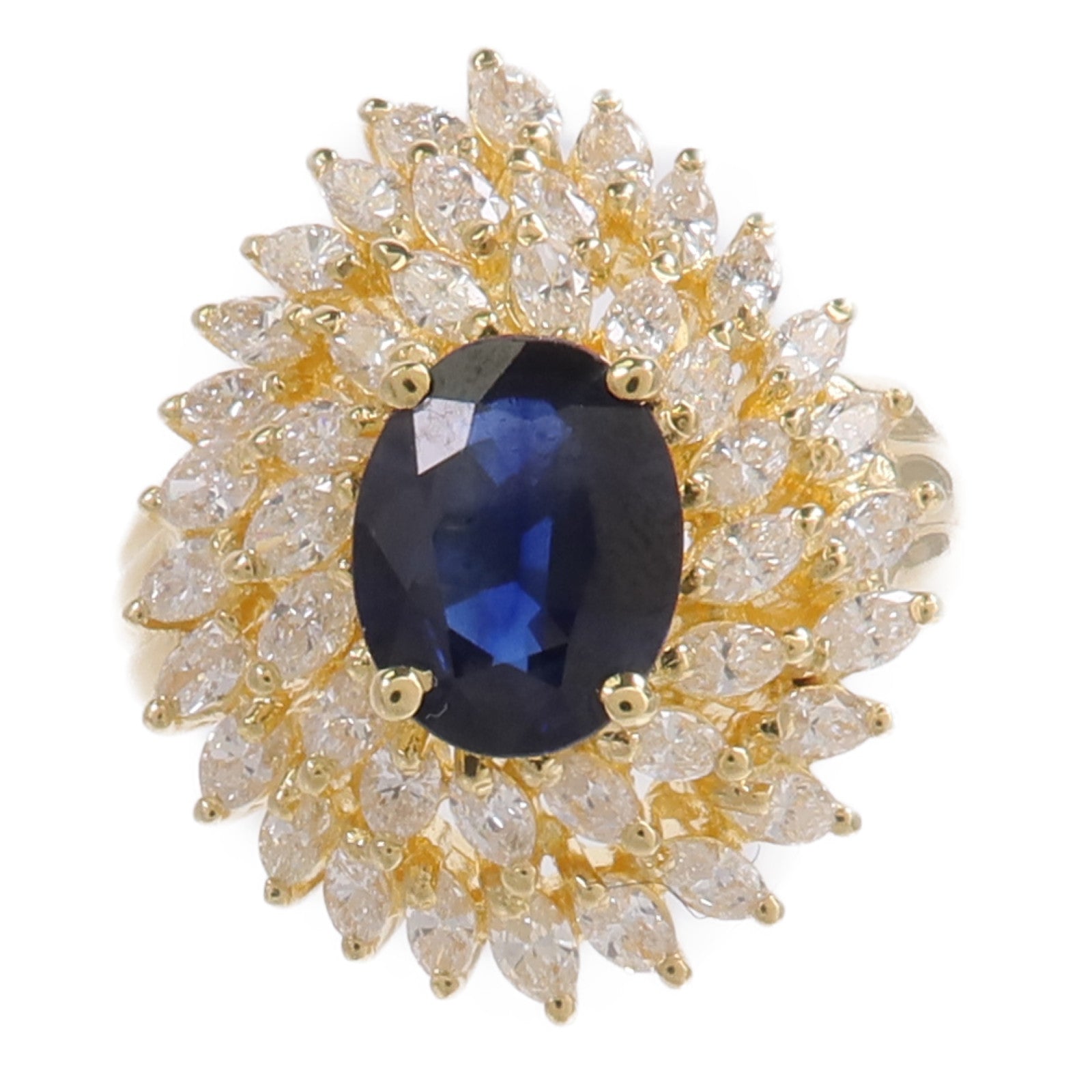 JEWELRY 18K黃金Sapphire Diamond Ring藍寶石/鑽石耳環