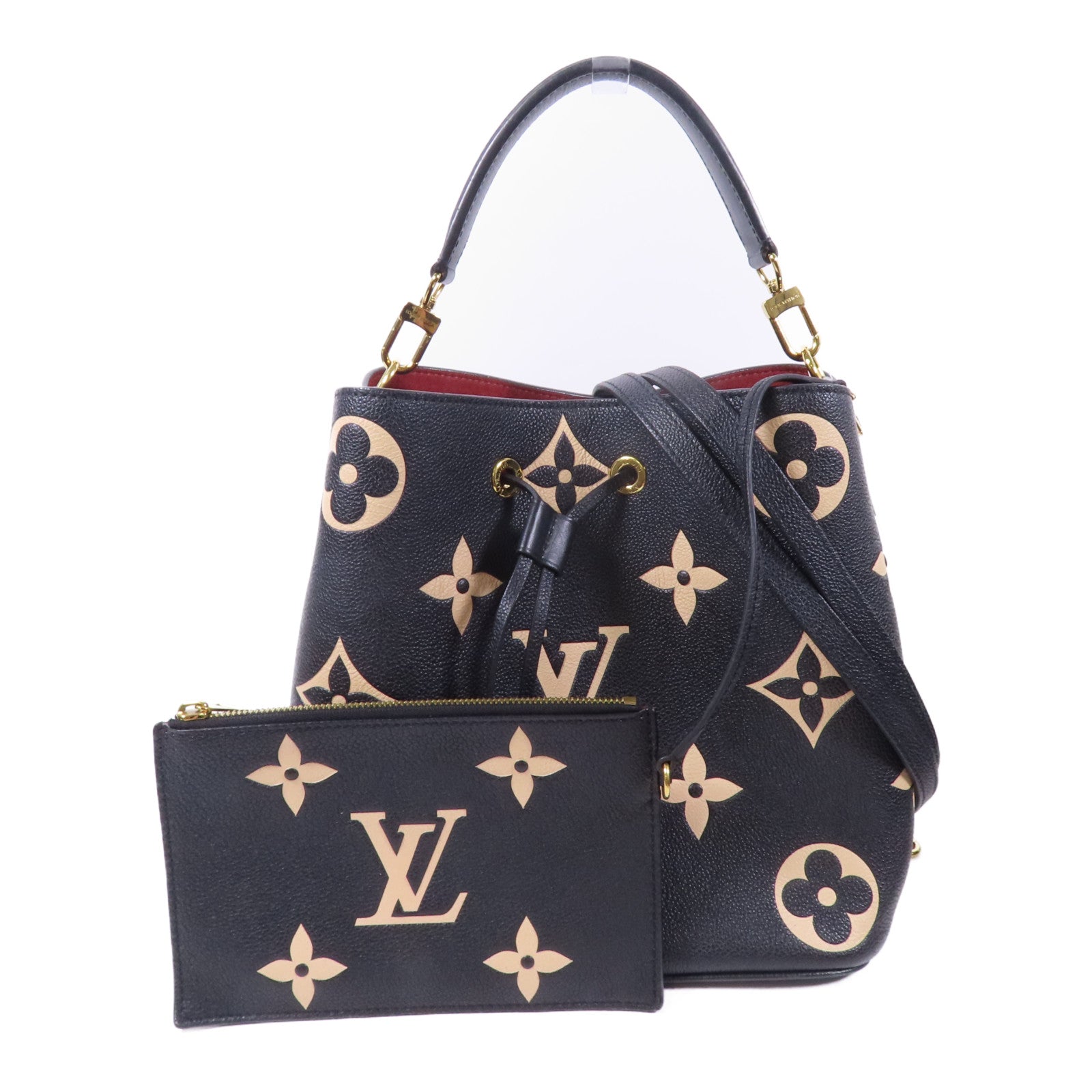 LOUIS VUITTON Monogram Empreinte Bicolor Neo Noe MM金扣手挽肩背兩用袋