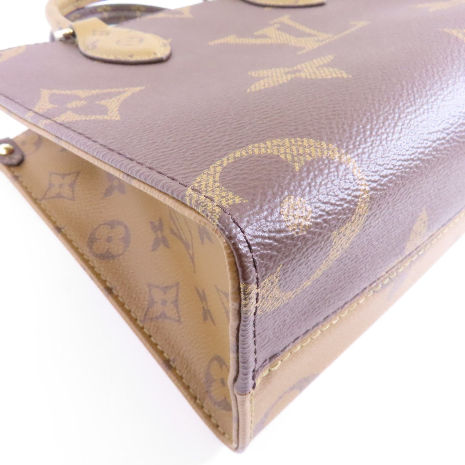 LOUIS VUITTON Monogram Giant OnTheGo PM金扣手挽肩背兩用袋啡色