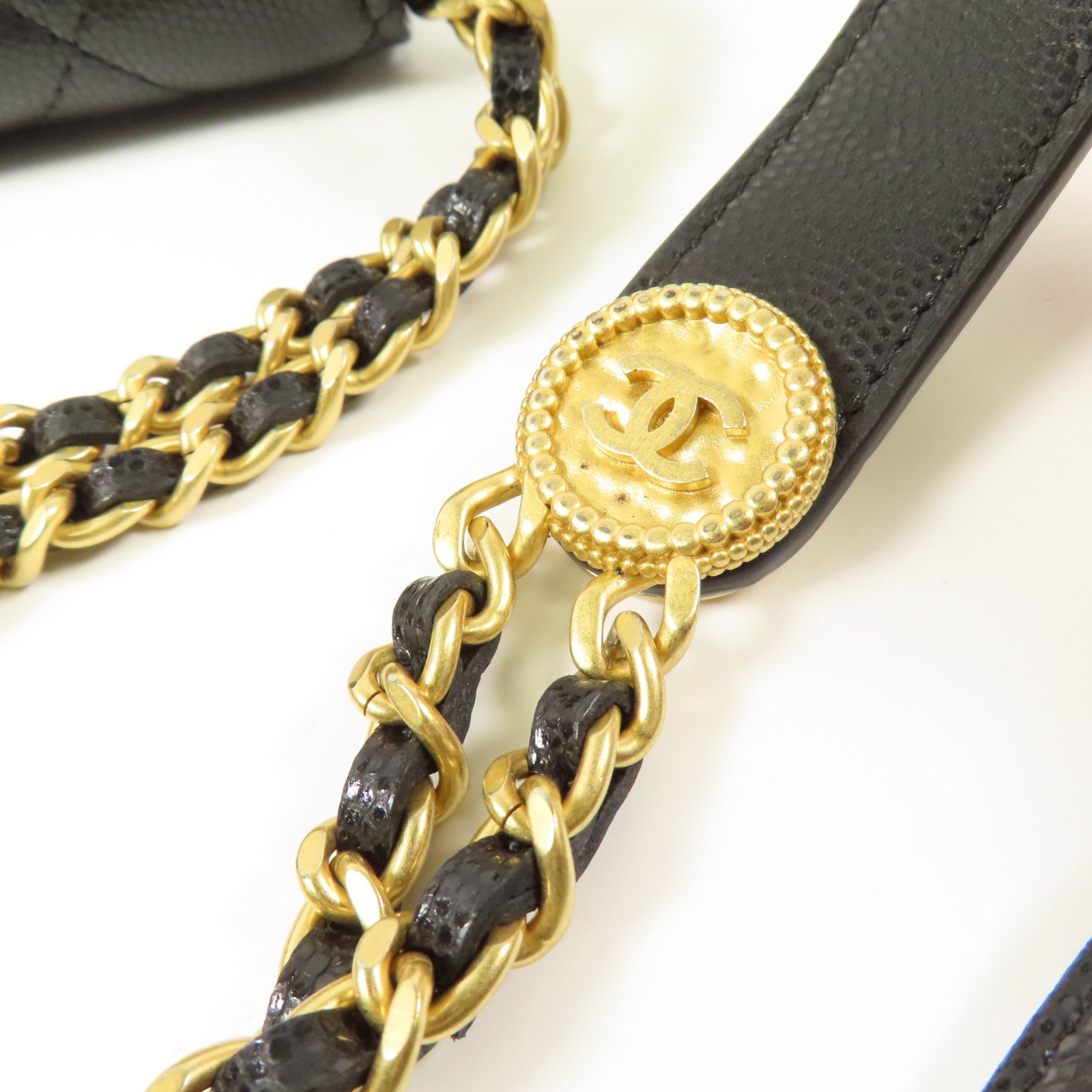 CHANEL 牛皮皮革WOC Wallet On Chain金扣鏈帶肩背袋