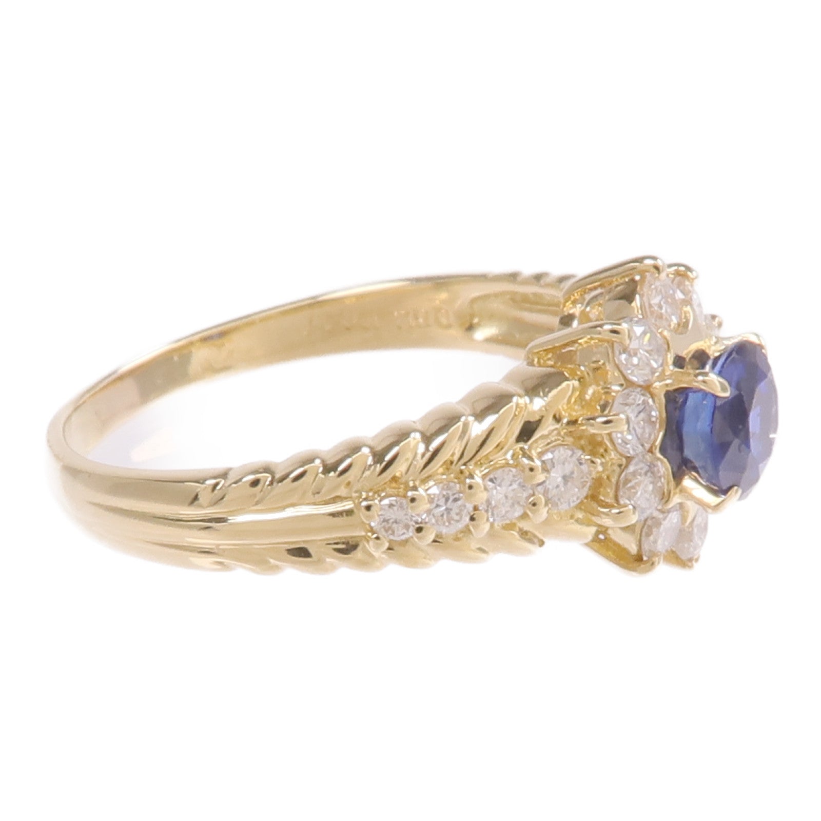 JEWELRY 18K黃金Sapphire Diamond Ring藍寶石/鑽石戒指US#6