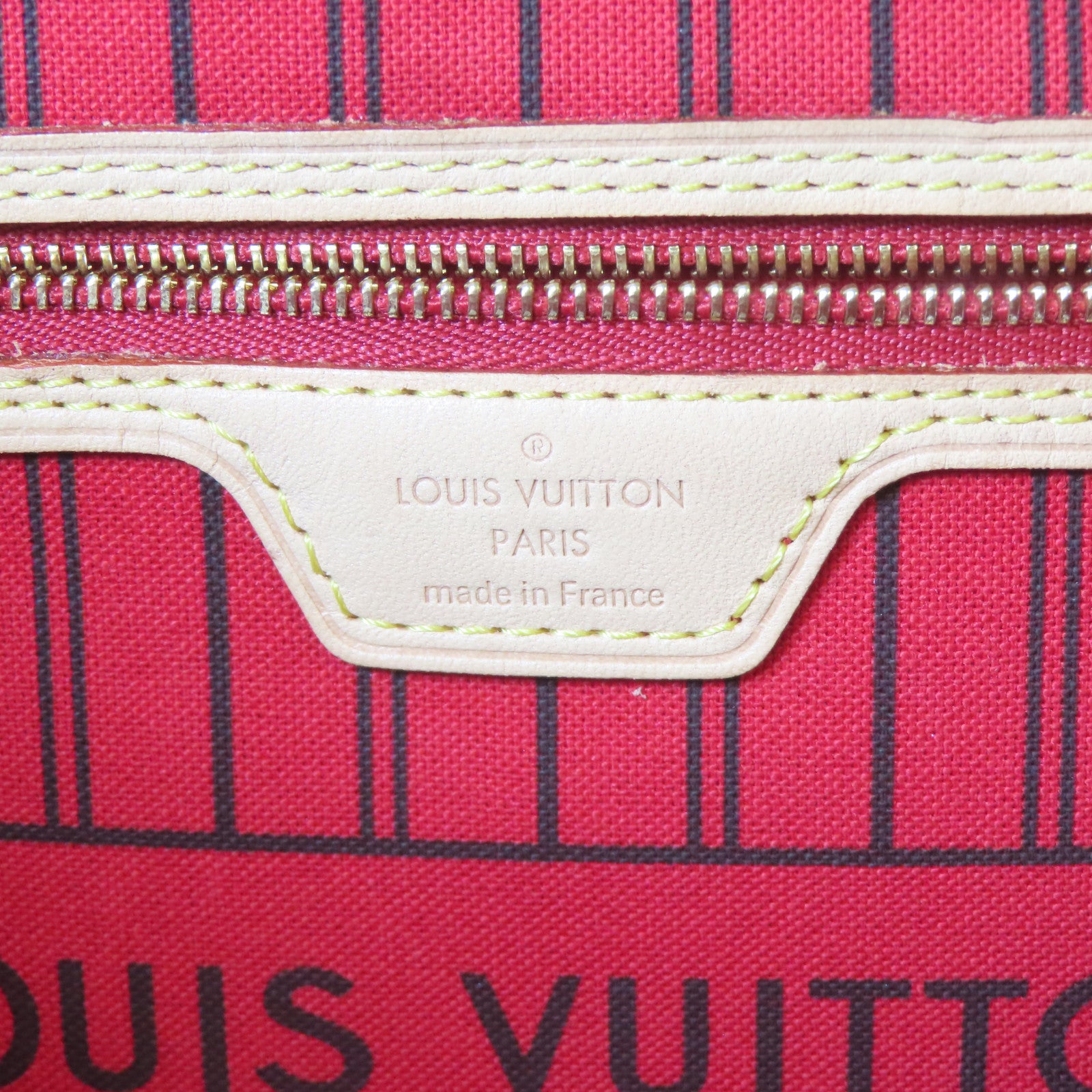 LOUIS VUITTON Monogram Neverfull MM金扣手挽袋啡色