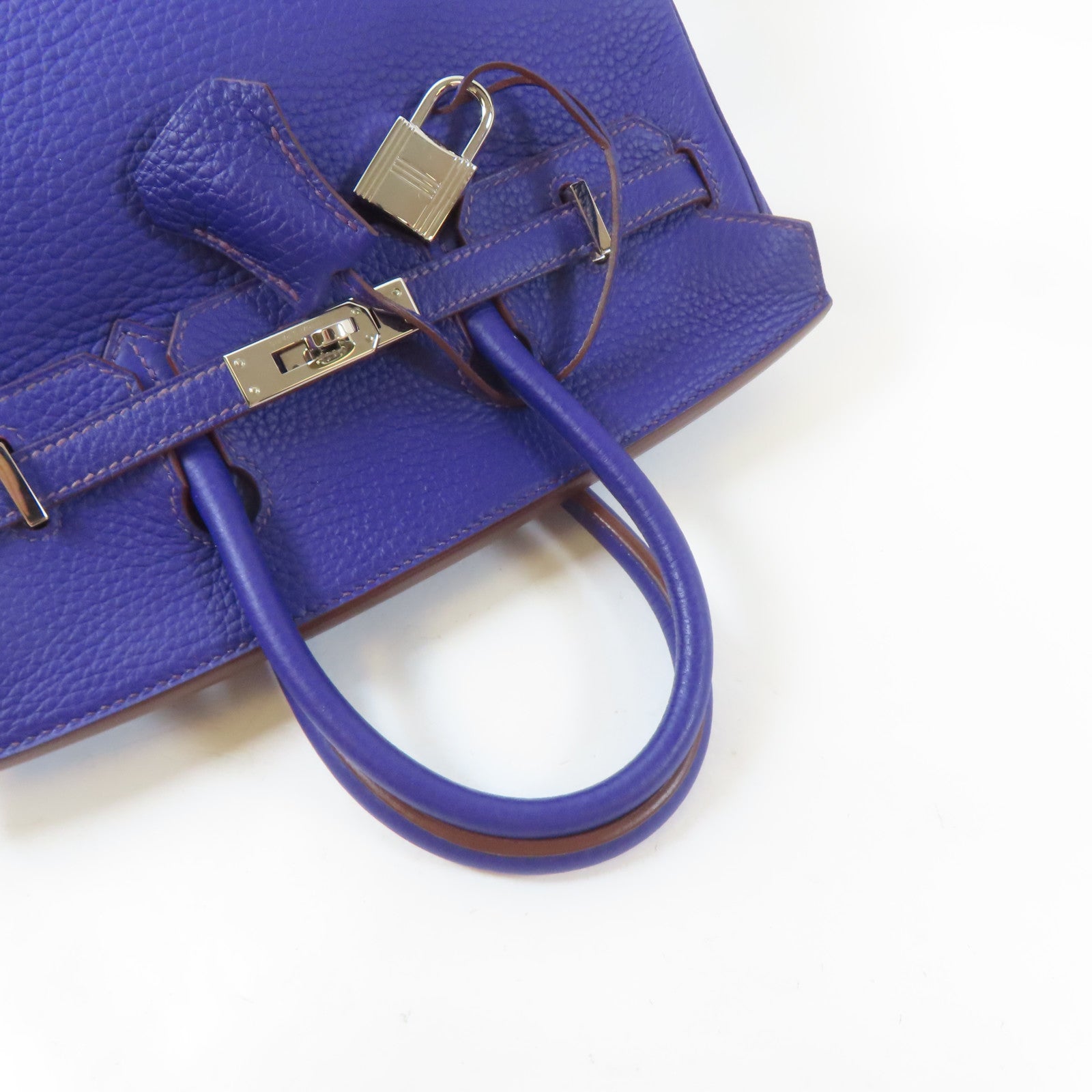 HERMES Togo皮革Birkin 25銀扣手挽袋Iris紫色