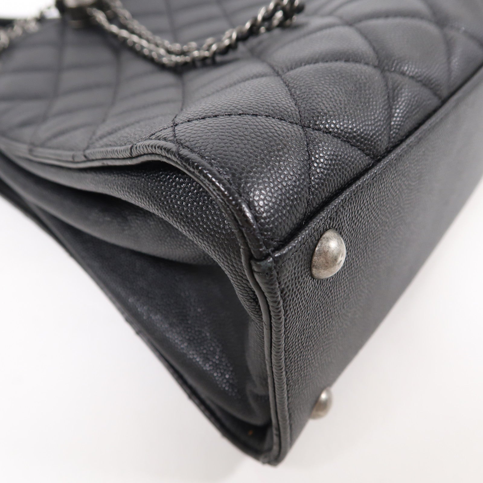 CHANEL 【激減優惠】牛皮皮革2 way Shoulder銀扣鏈帶手挽肩背兩用袋