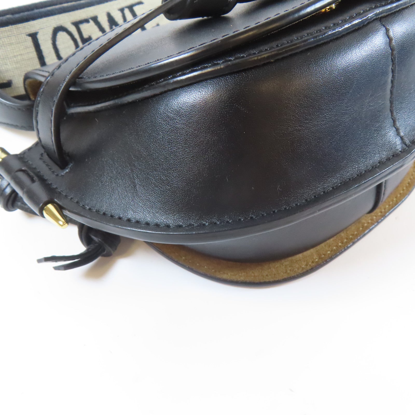 LOEWE 牛皮皮革Mini Gate Dual金扣肩背袋黑色
