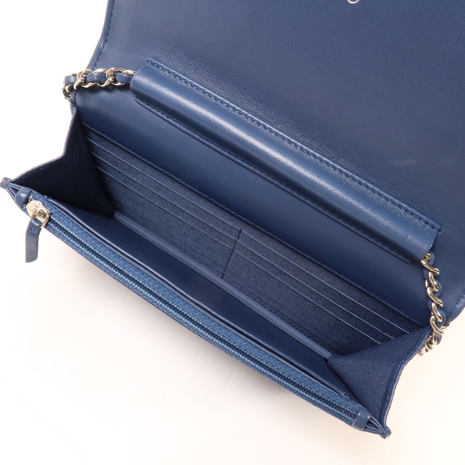 CHANEL 牛皮皮革/Strass Boy Wallet On Chain鏈帶肩背袋