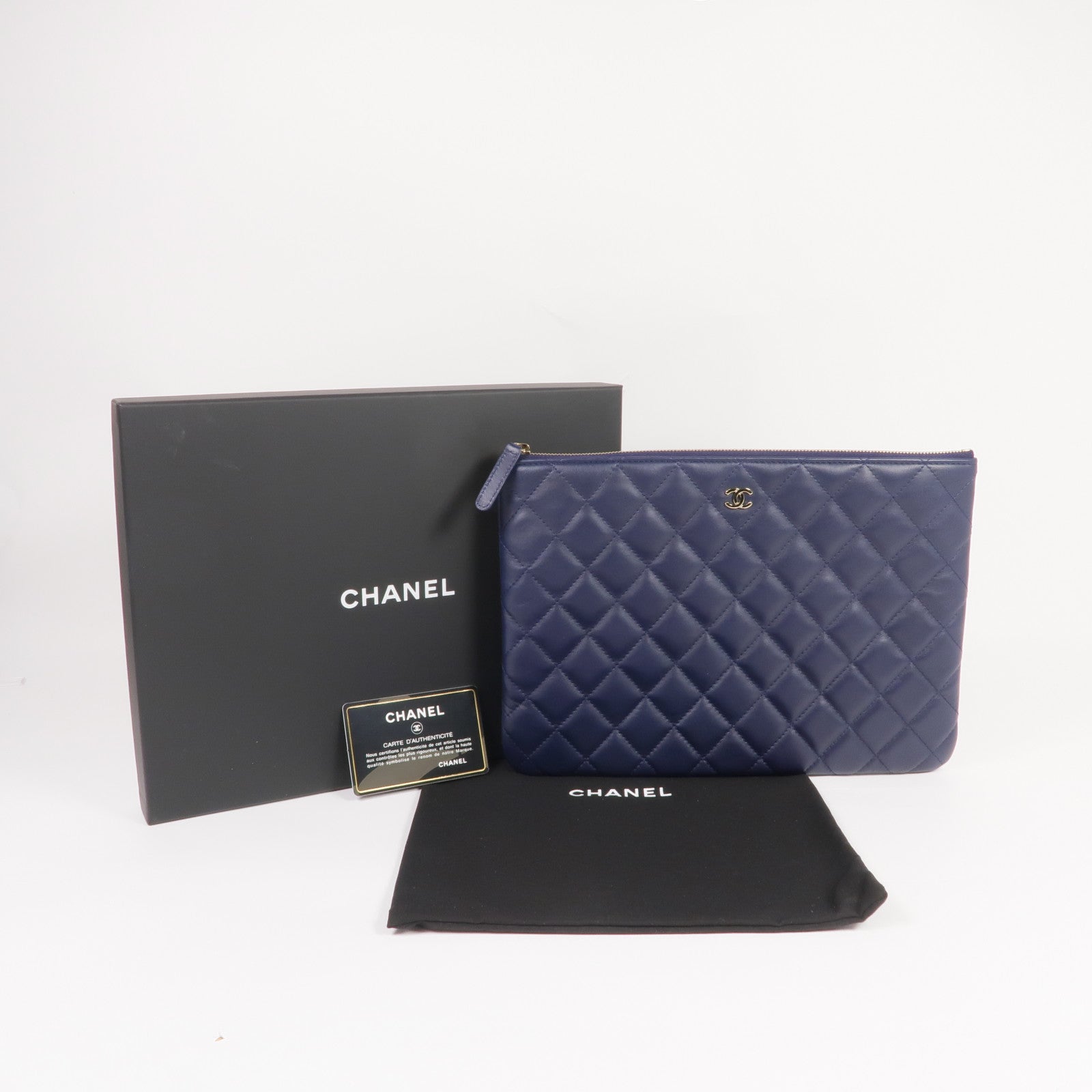 CHANEL 羊皮皮革Clutch Bag金扣手挽袋