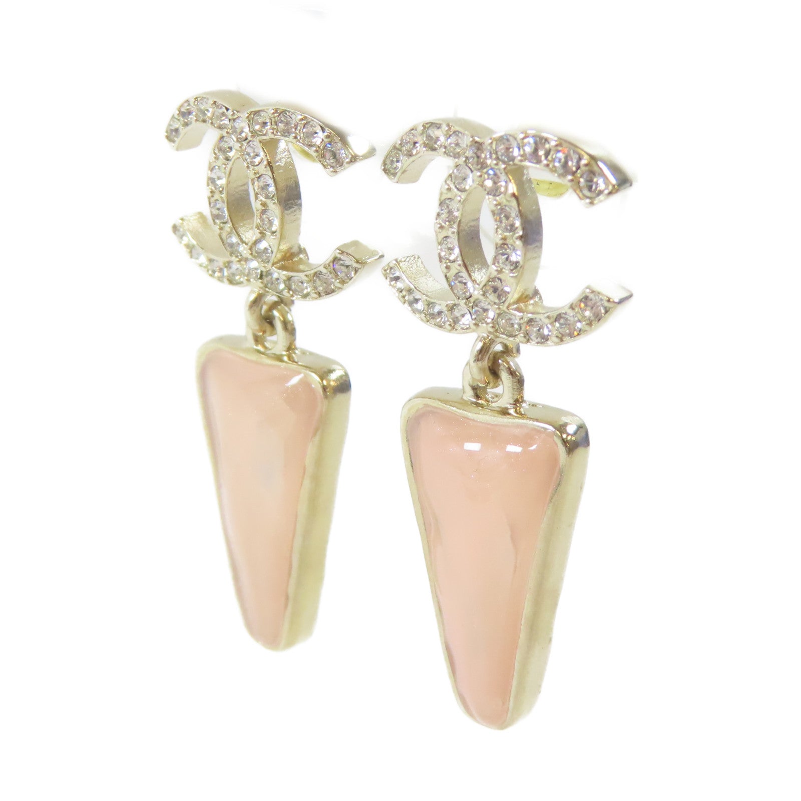 CHANEL 【激減優惠】金屬Pierced Earrings耳環金色/粉紅色