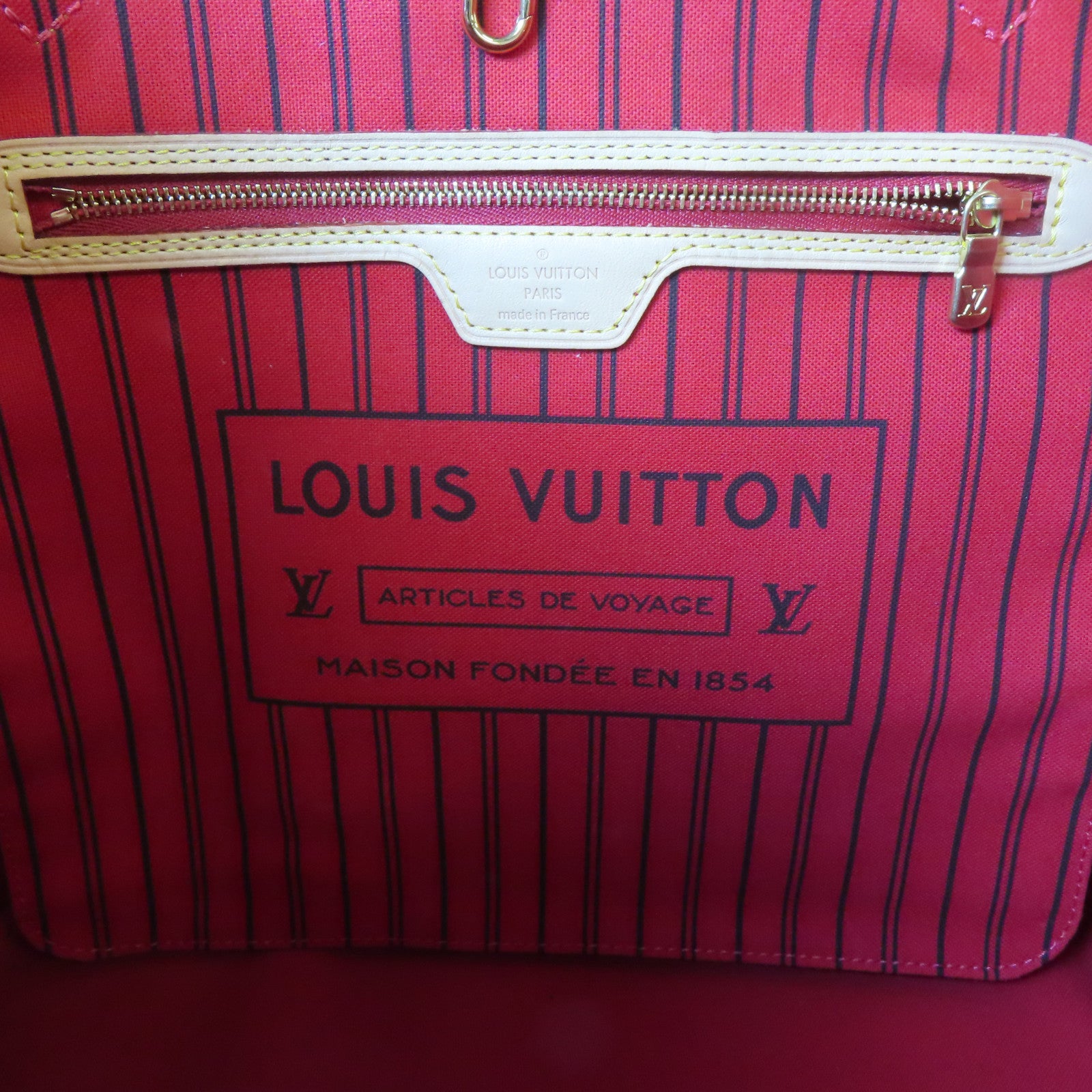 LOUIS VUITTON Monogram Neverfull MM金扣手挽袋啡色
