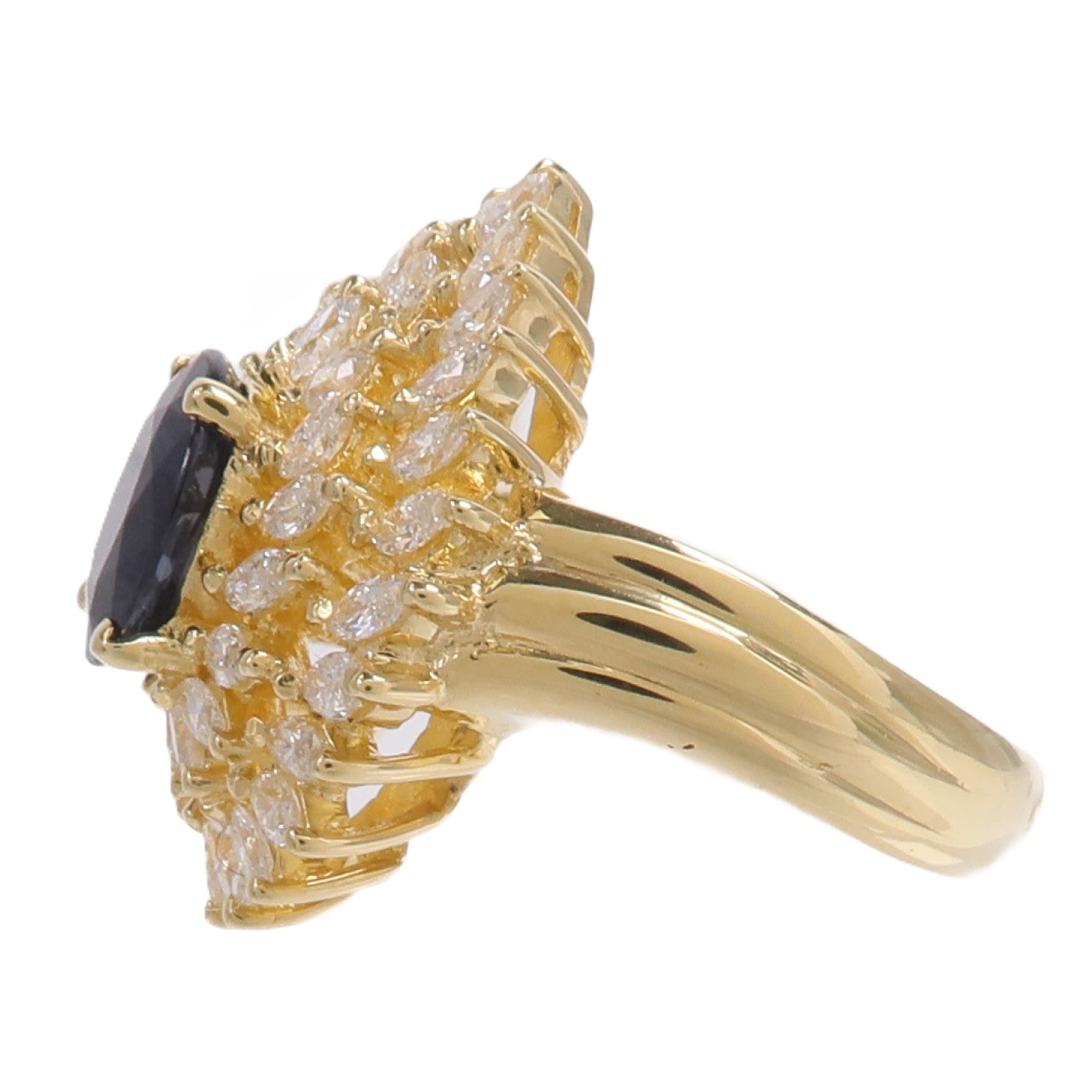 JEWELRY 18K黃金Sapphire Diamond Ring藍寶石/鑽石耳環