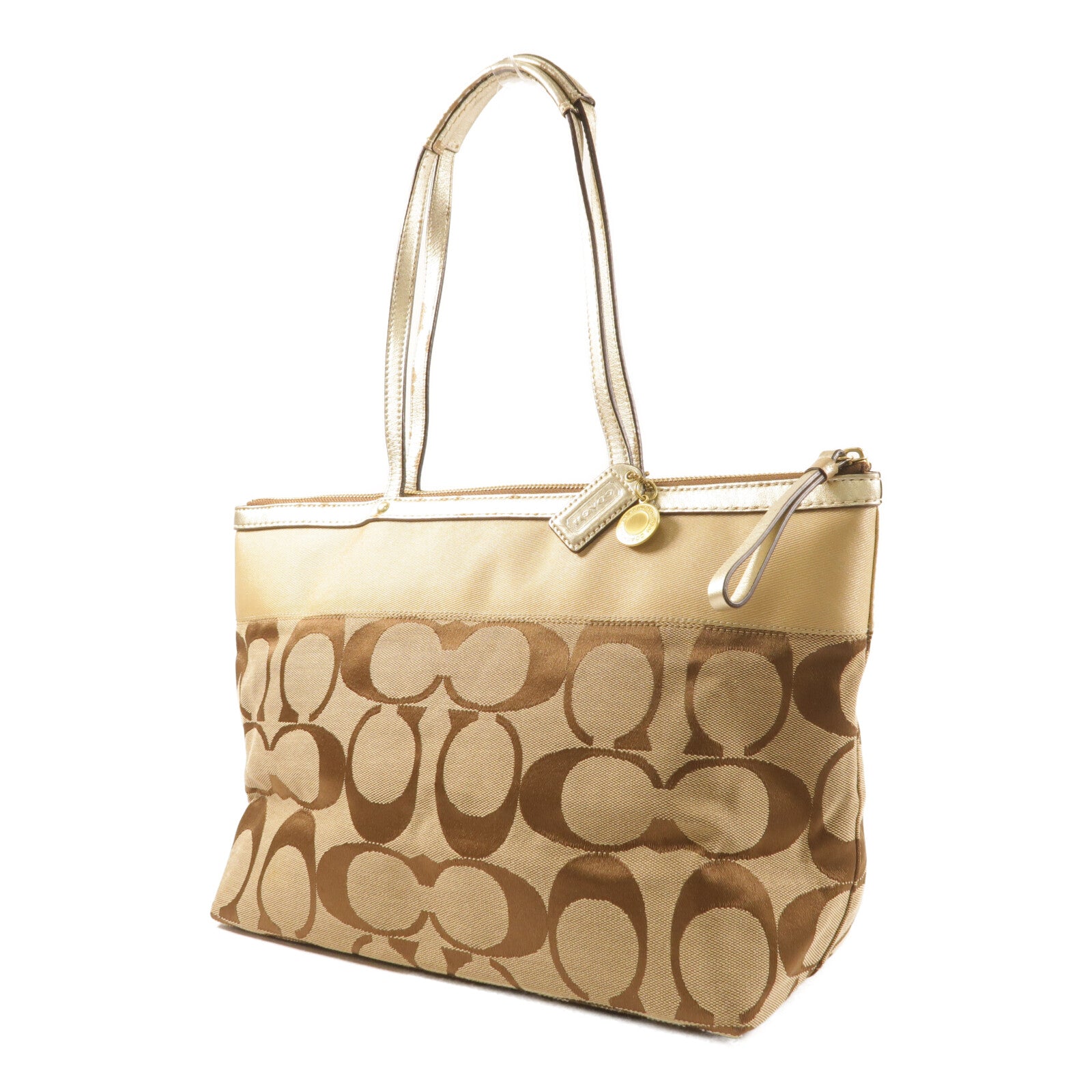 COACH 帆布Hand Bag金扣手挽袋