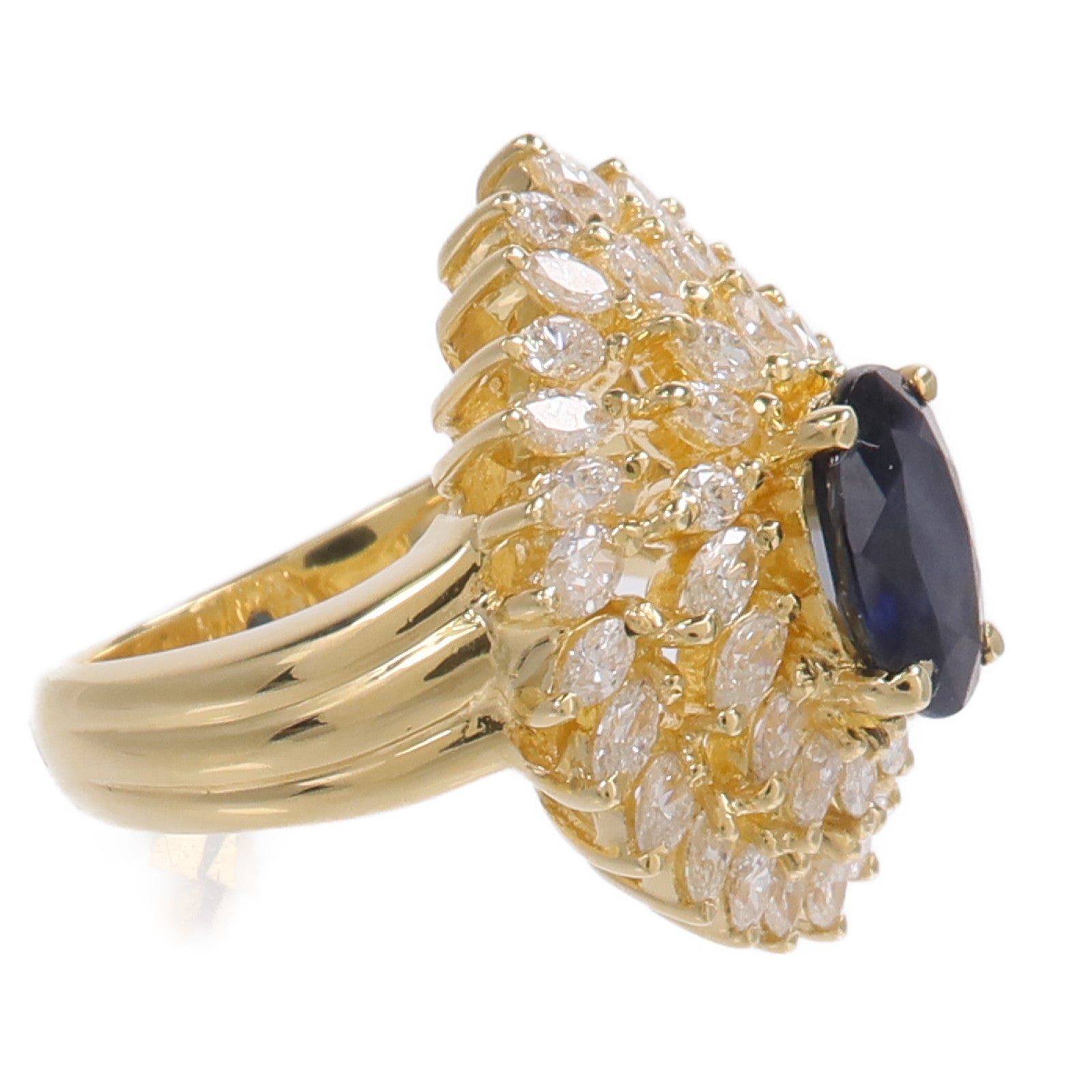 JEWELRY 18K黃金Sapphire Diamond Ring藍寶石/鑽石耳環