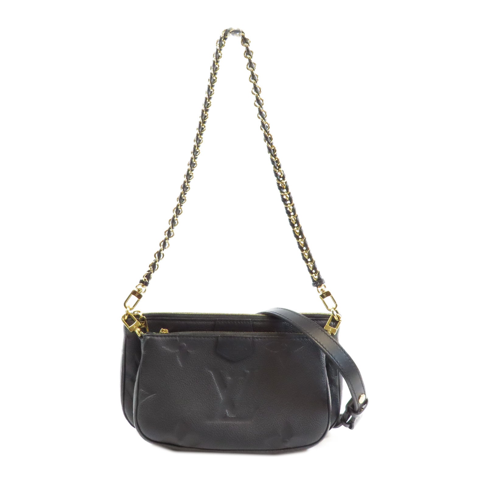 LOUIS VUITTON Monogram Empreinte Multi Pochette Accessoires金扣手挽肩背兩用袋