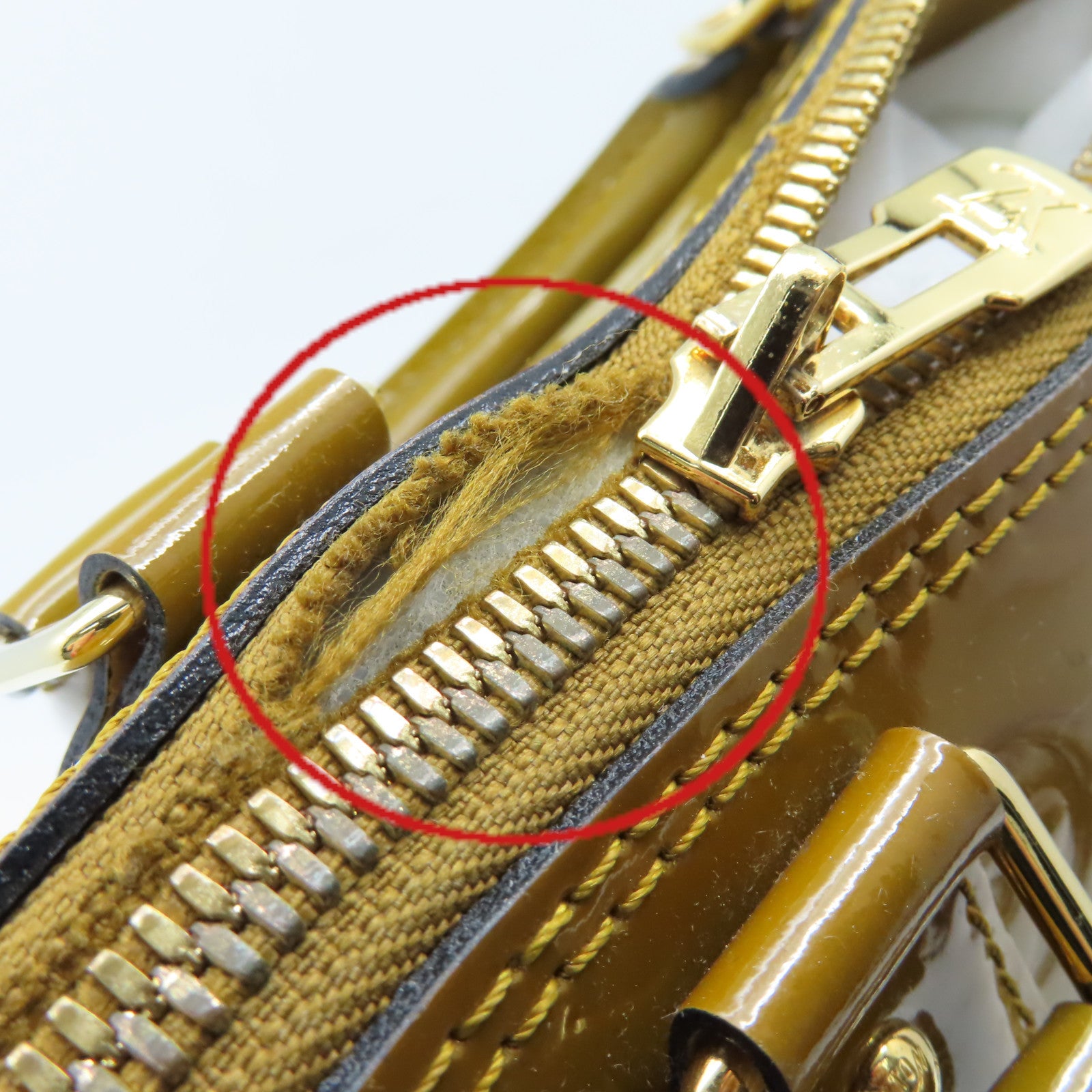 LOUIS VUITTON 【激減優惠】Vernis Alma PM Hand Bag金扣手挽袋金棕色