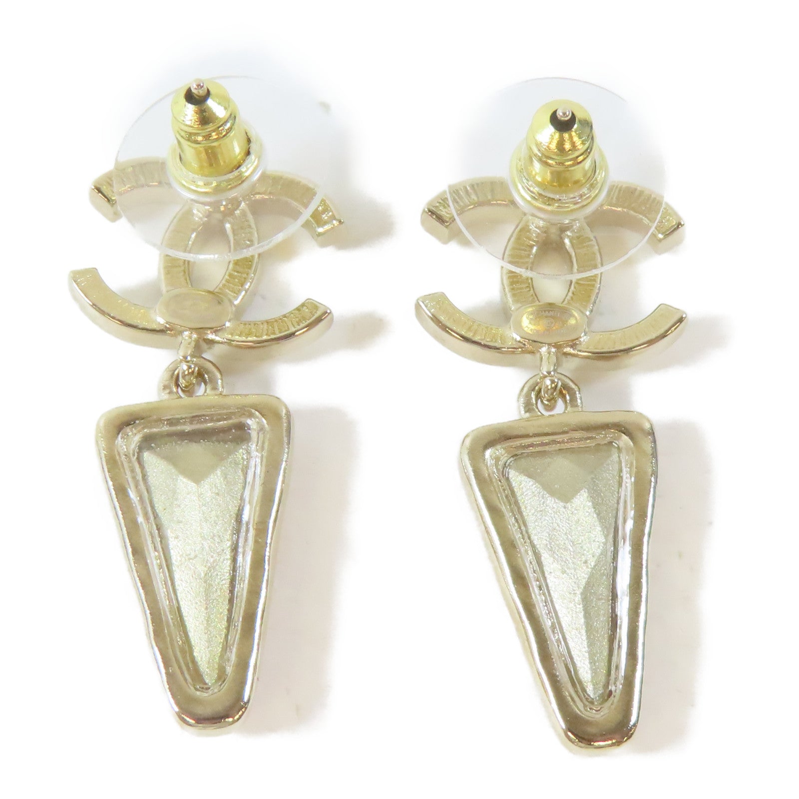CHANEL 【激減優惠】金屬Pierced Earrings耳環金色/粉紅色