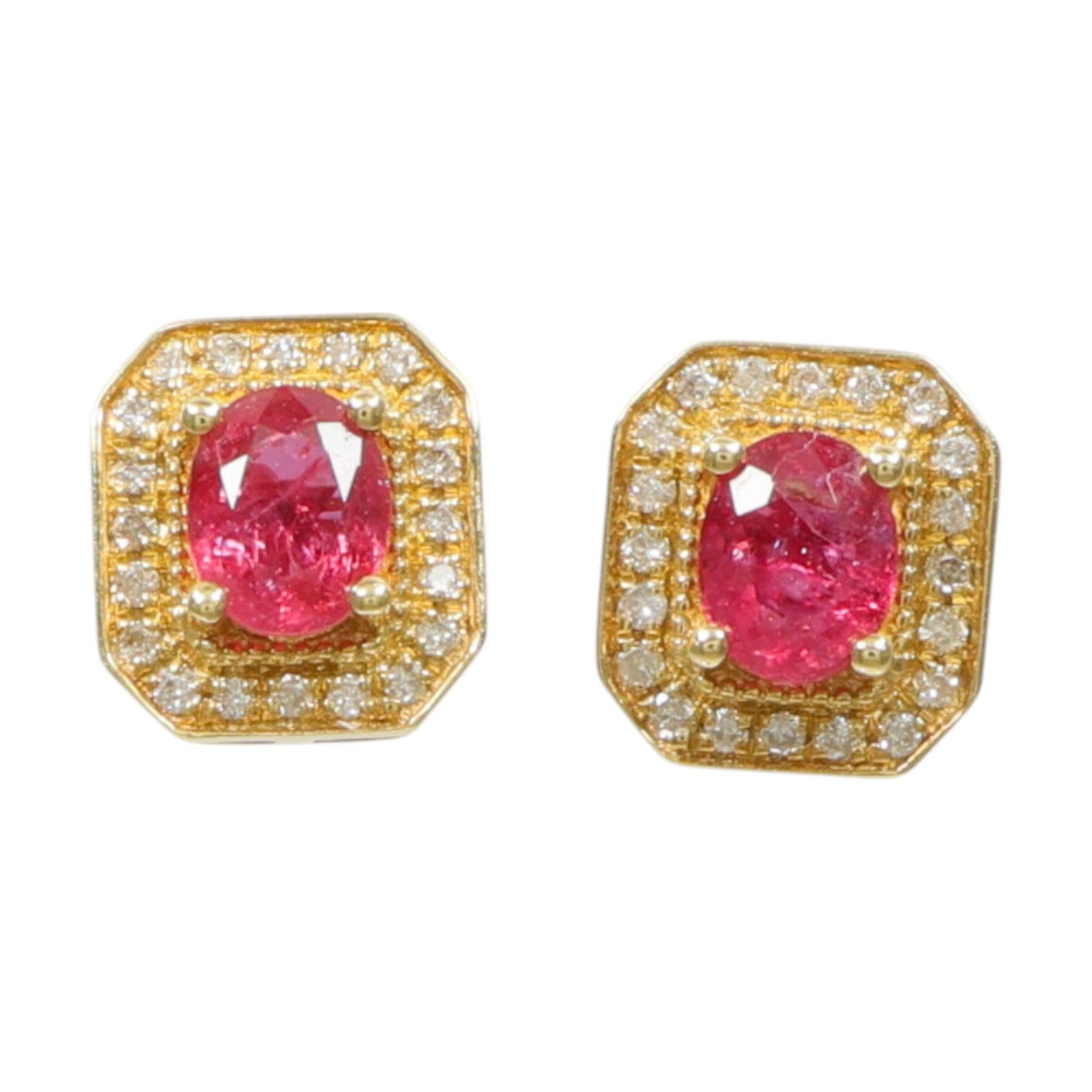 JEWELRY 18K黃金Ruby Diamond Earrings紅寶石/鑽石耳環