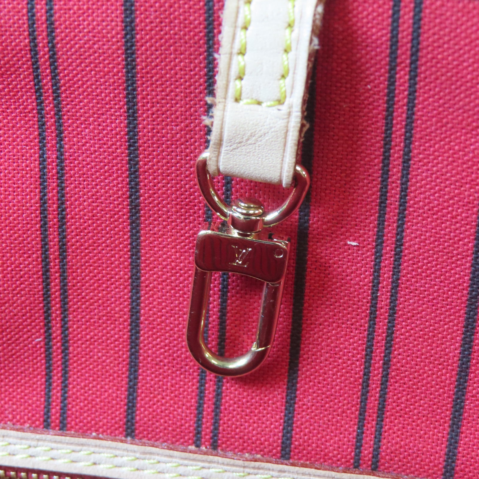 LOUIS VUITTON Monogram Neverfull MM金扣手挽袋啡色