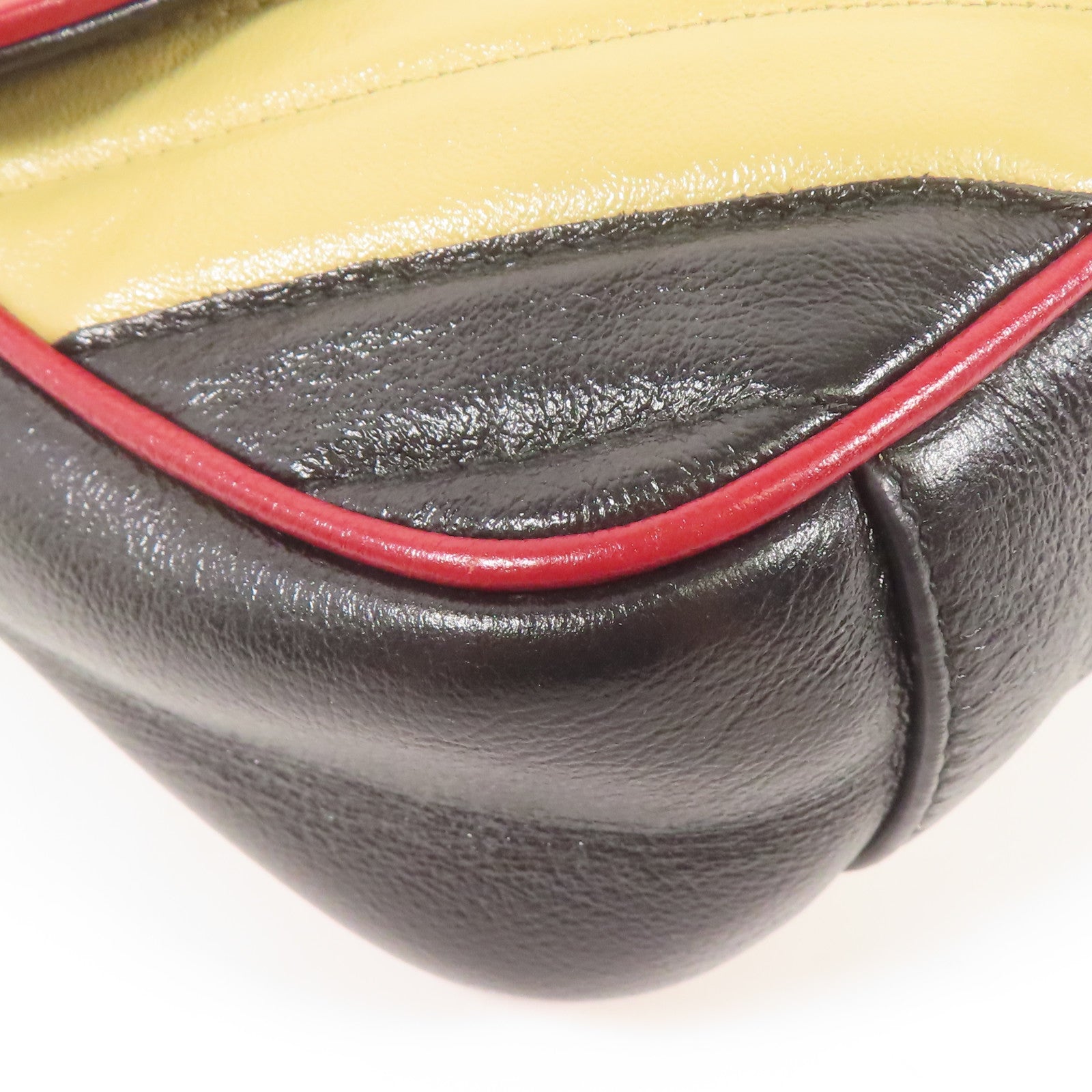 GUCCI GG GHW GG Marmont Shoulder Bag 446744 Calfskin Leather Beige/Black