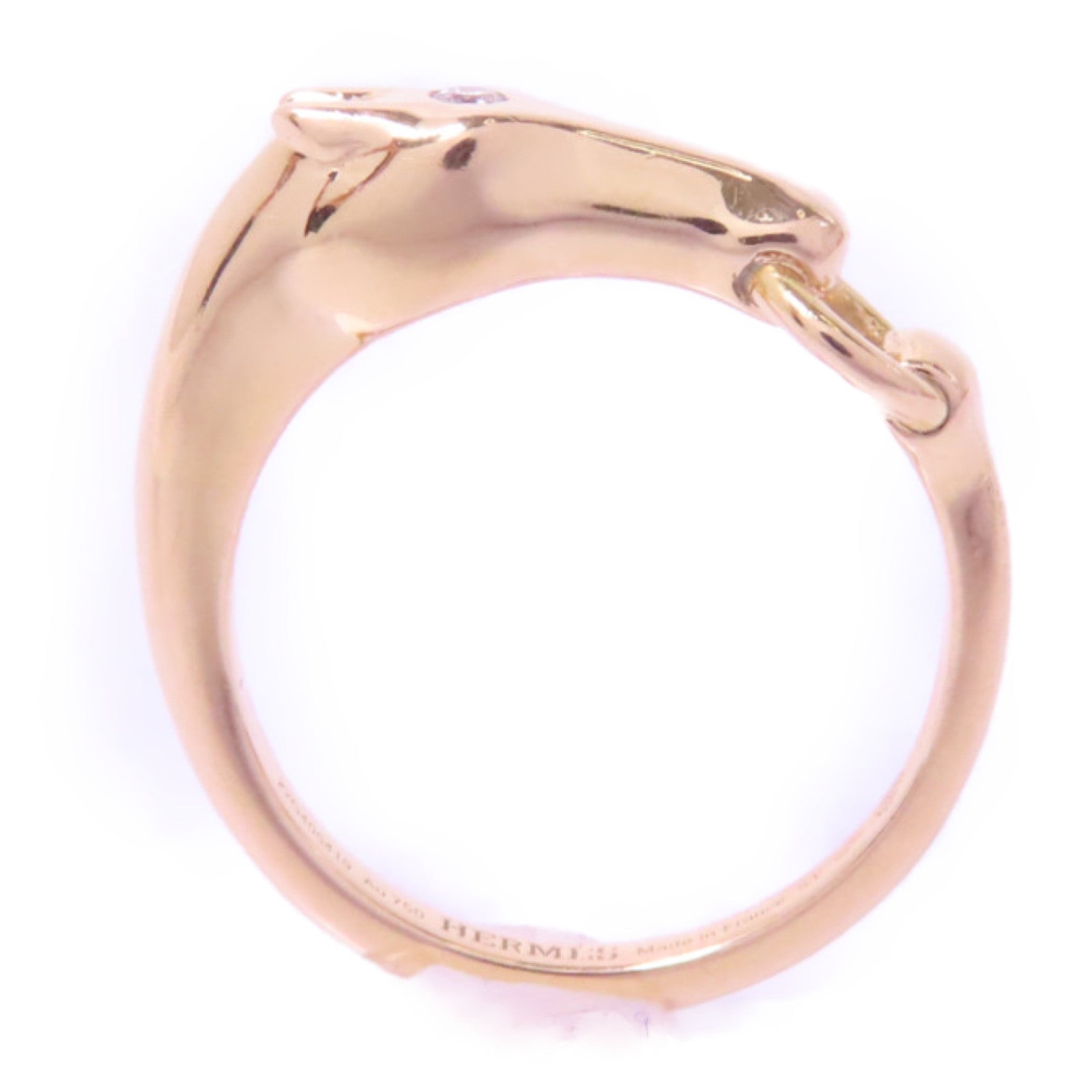 HERMES 18K玫瑰金Galop Ring戒指Hermes#53 US#6.25