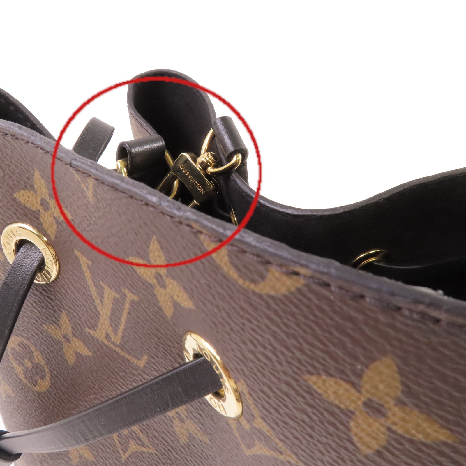 LOUIS VUITTON Monogram NeoNoe MM Shoulder Bag金扣肩背袋啡色/黑色