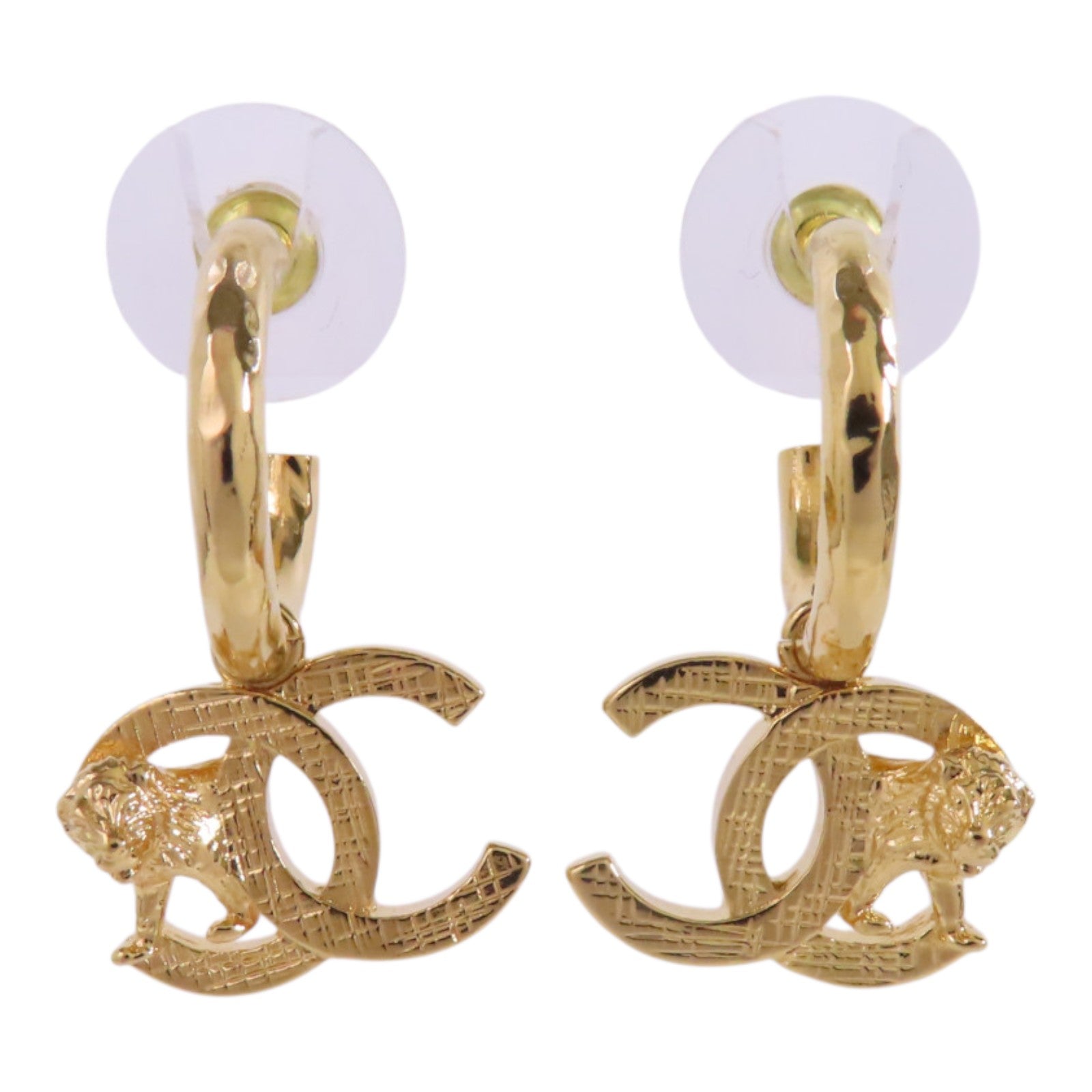 CHANEL 金屬CC Earrings金扣耳環