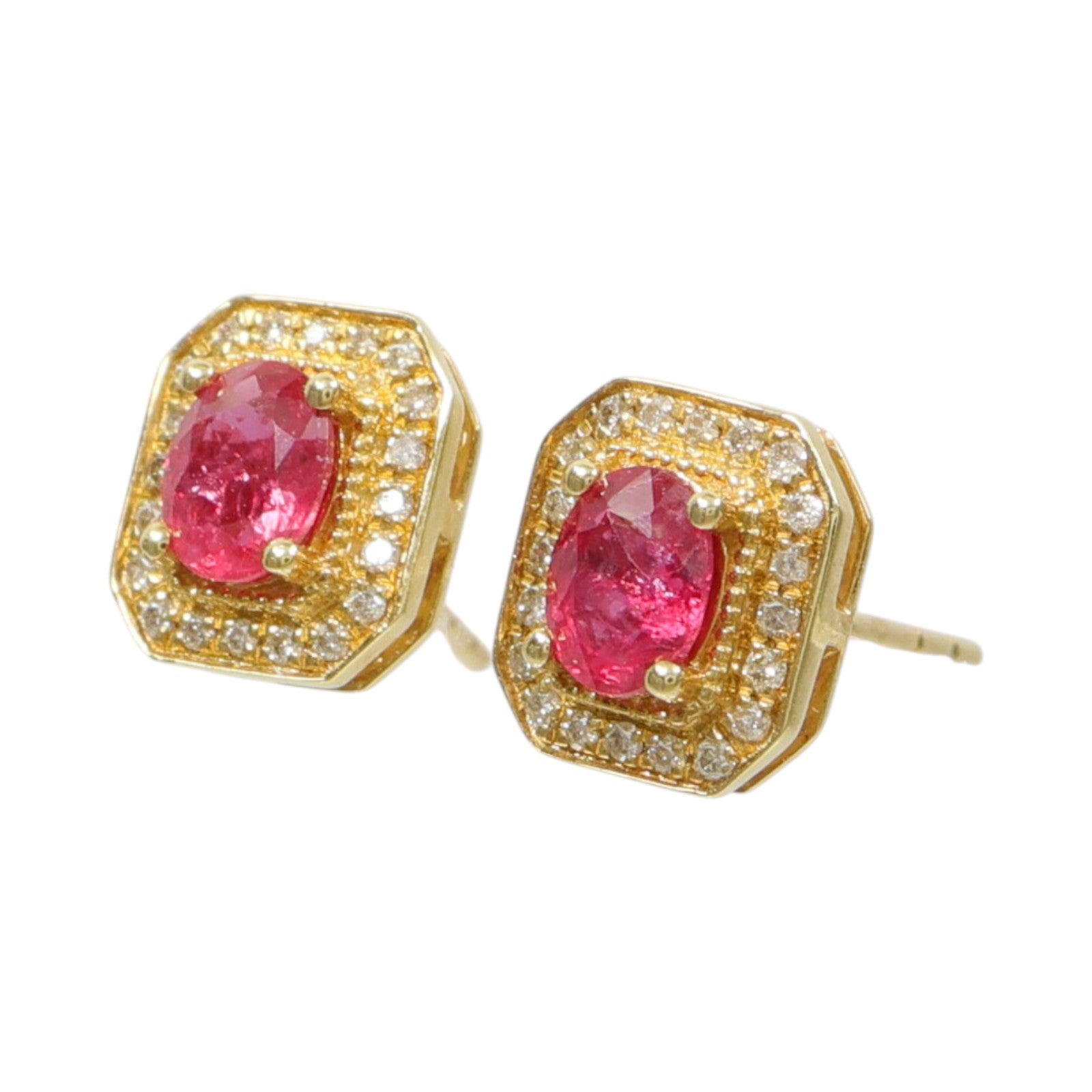 JEWELRY 18K黃金Ruby Diamond Earrings紅寶石/鑽石耳環