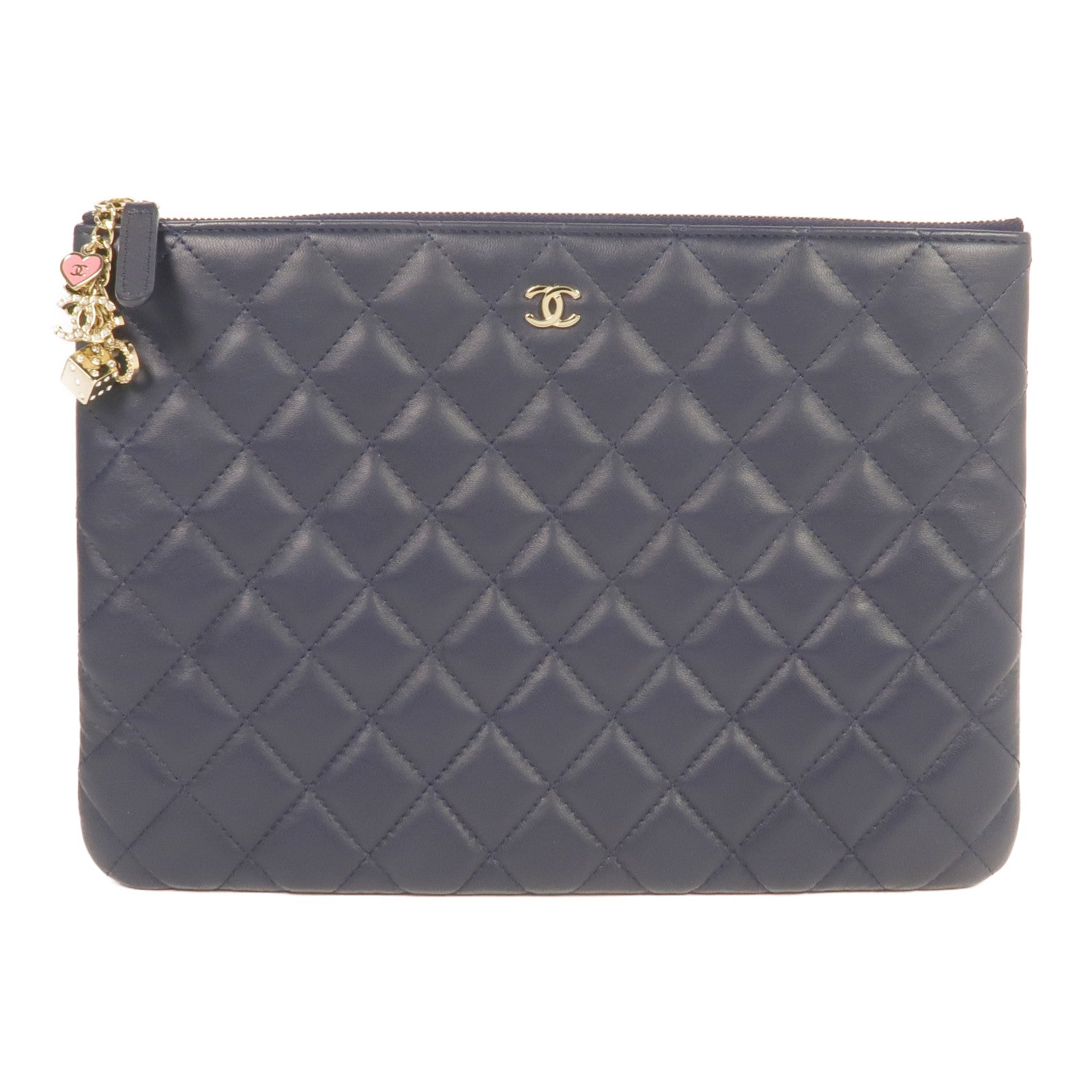 CHANEL 羊皮皮革Clutch Bag金扣手挽袋