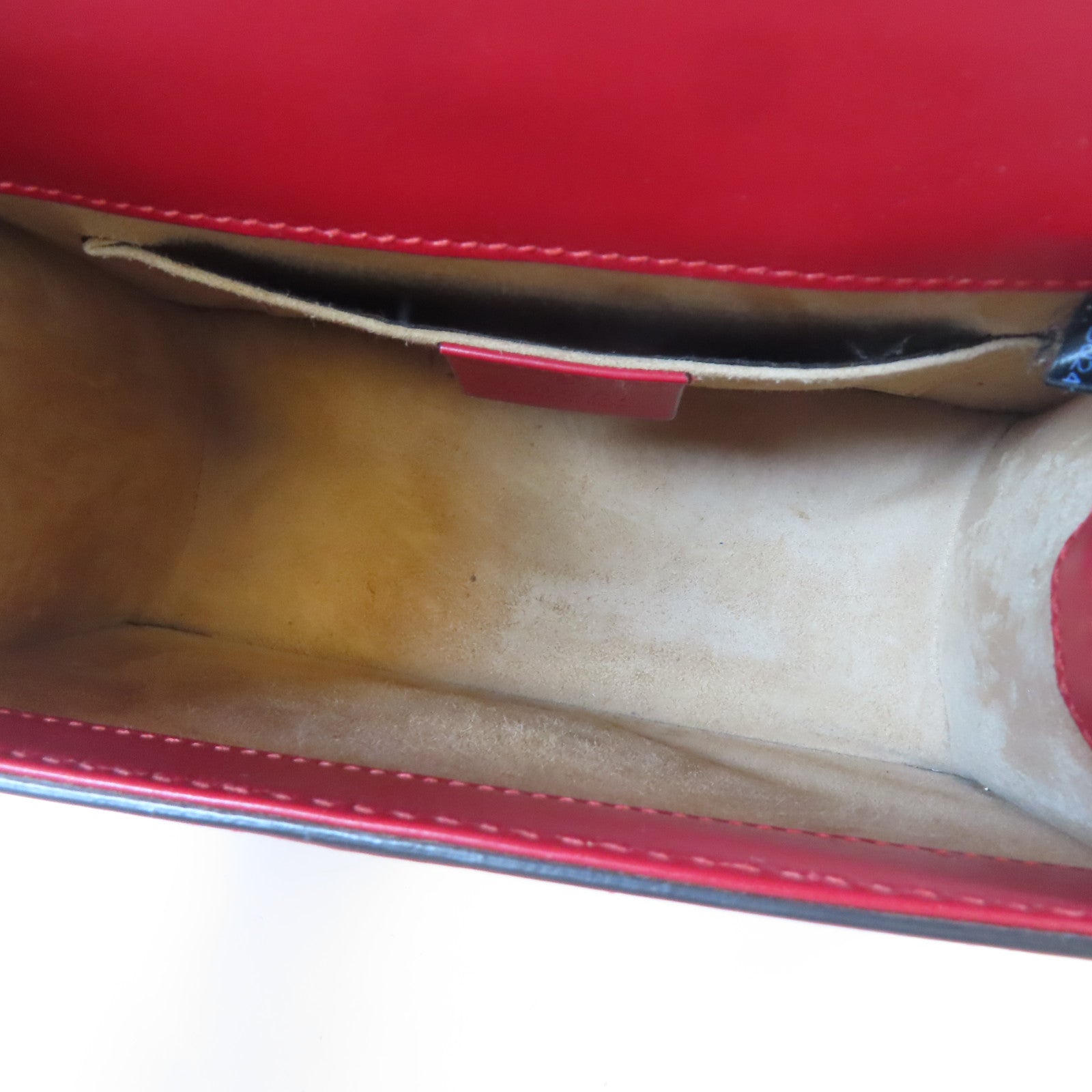 GUCCI 【激減優惠】牛皮皮革Sylvie Mini Shoulder Bag金扣手挽肩背兩用袋紅色