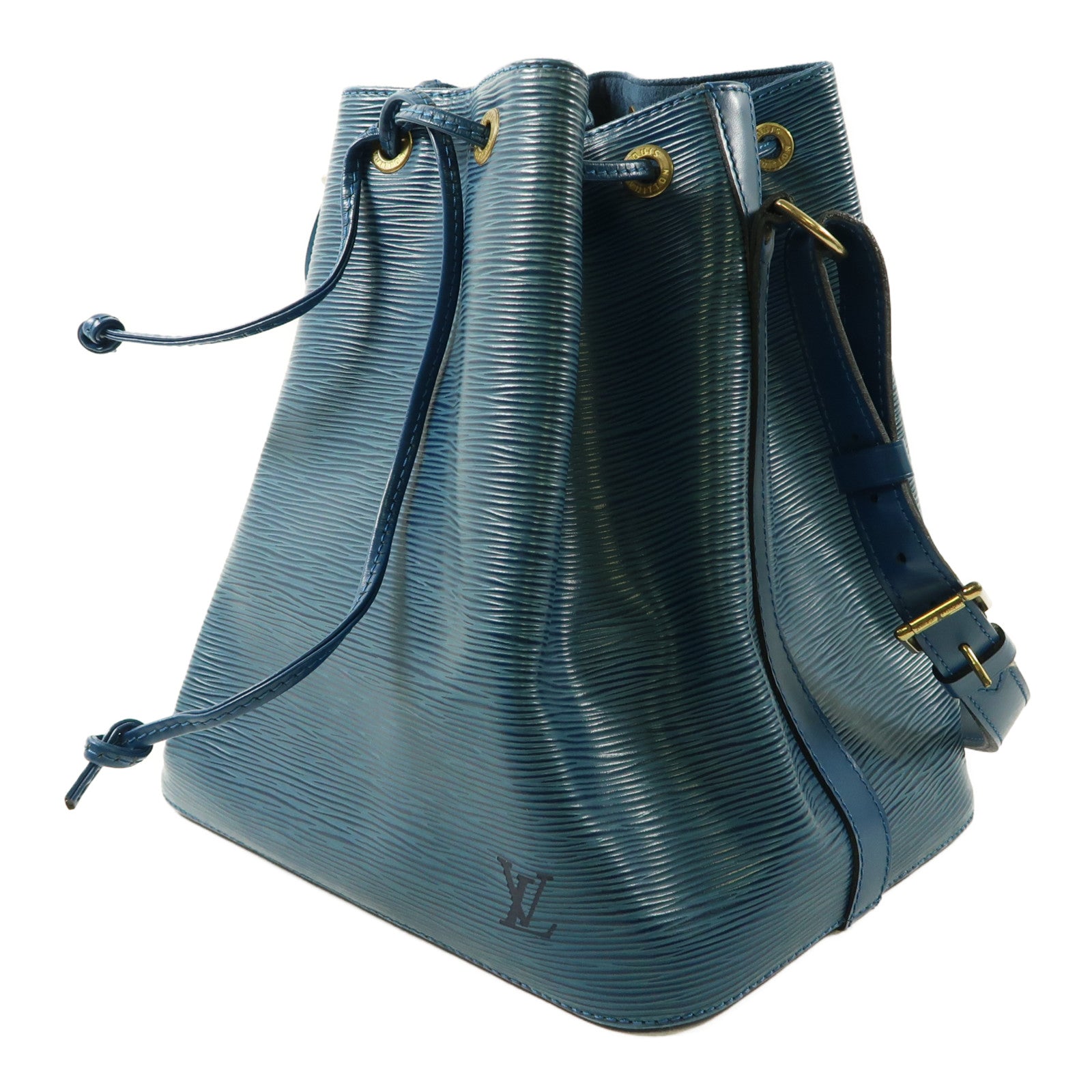LOUIS VUITTON Epi Petit Noe金扣肩背袋藍色
