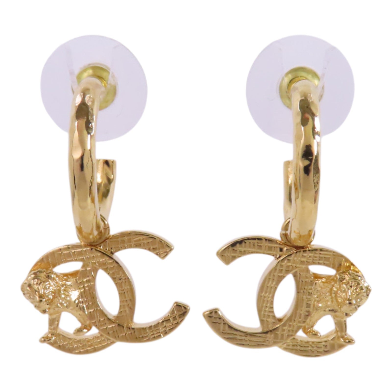 CHANEL 金屬CC Earrings金扣耳環