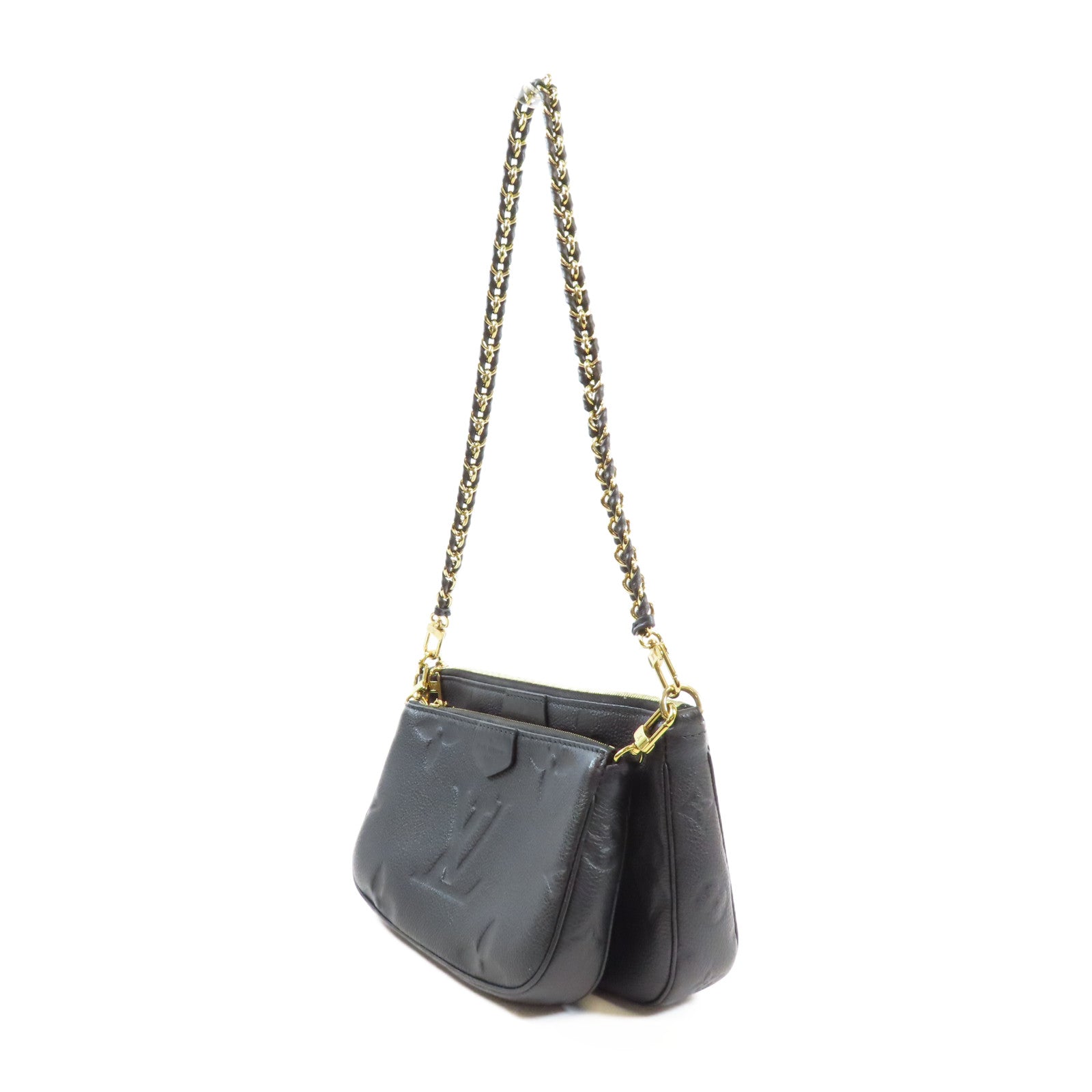 LOUIS VUITTON Monogram Empreinte Multi Pochette Accessoires金扣手挽肩背兩用袋