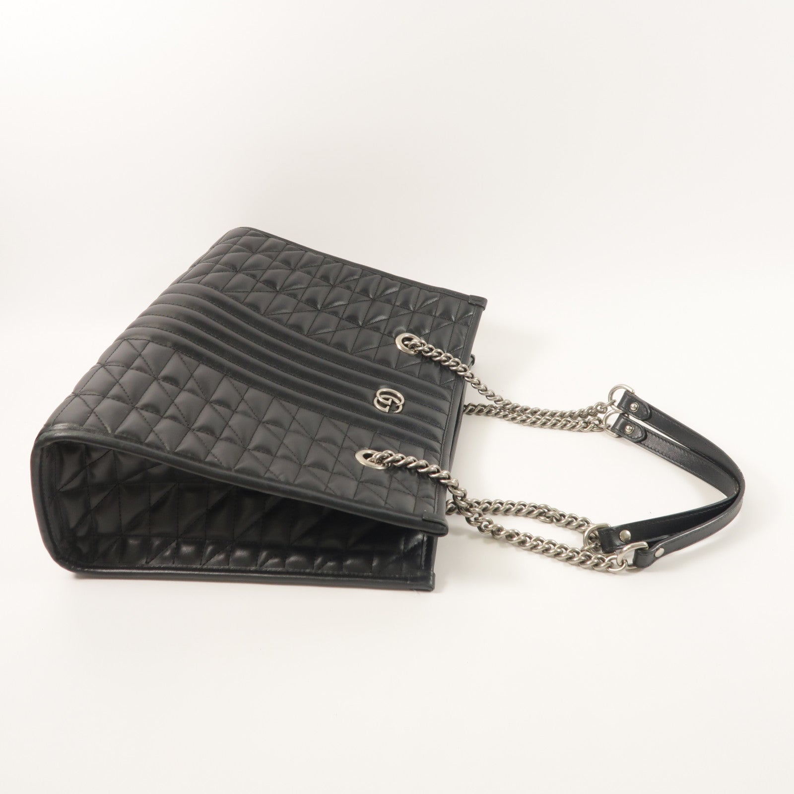 GUCCI 牛皮皮革GG Marmont Tote鏈帶肩背袋