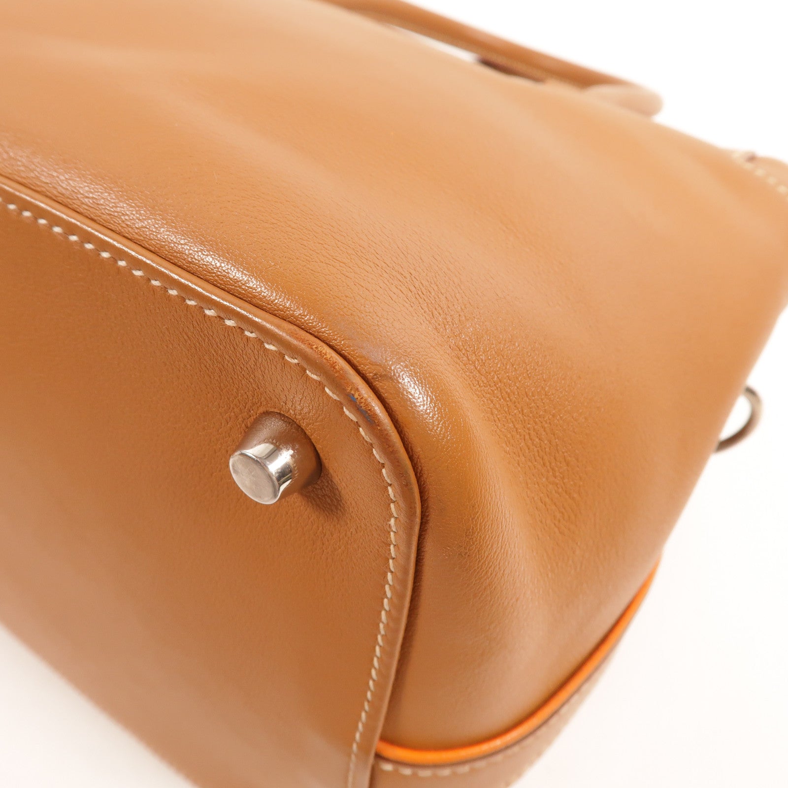 HERMES Swift皮革Toolbox 26手挽肩背兩用袋Gold/Orange