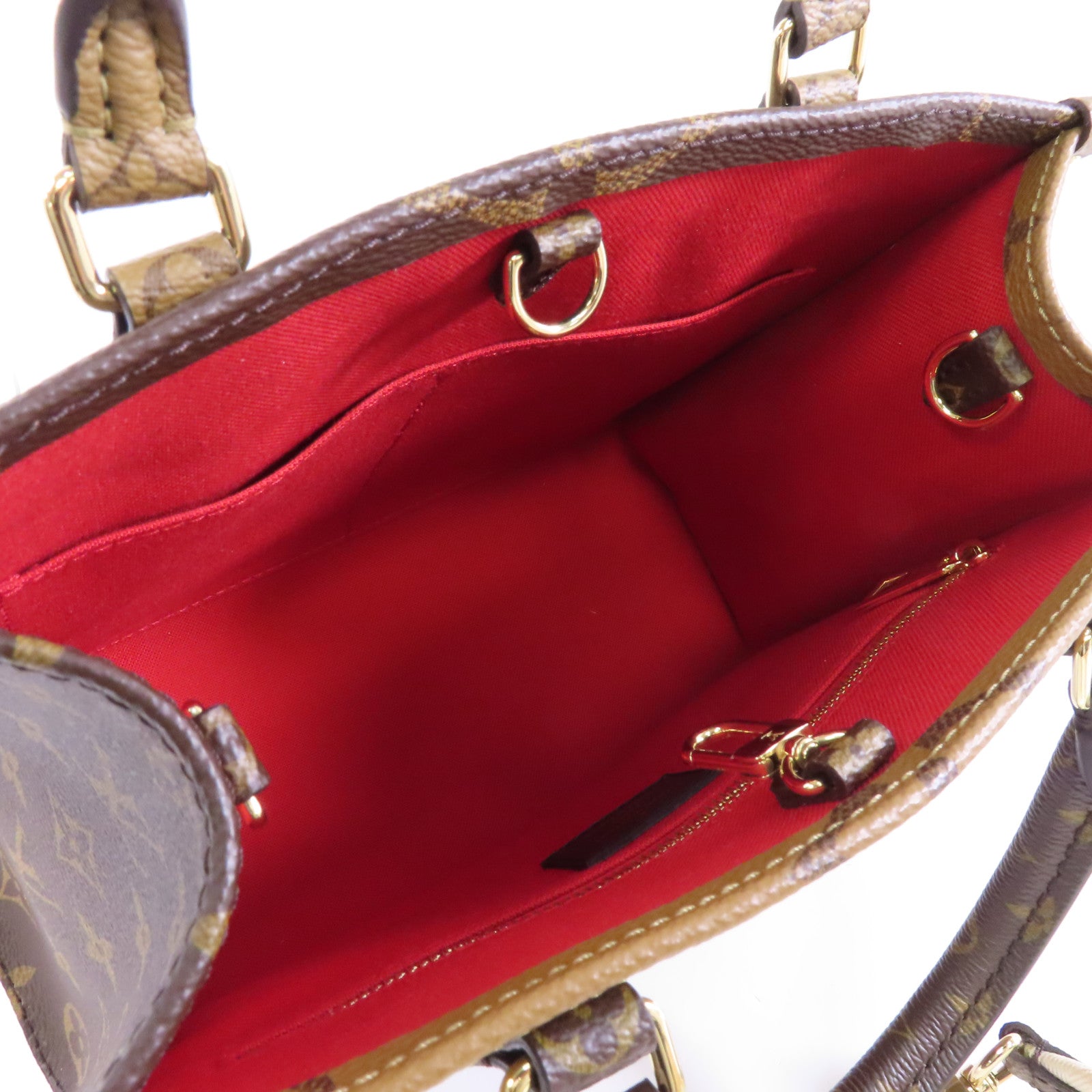 LOUIS VUITTON Monogram Giant OnTheGo PM金扣手挽肩背兩用袋啡色