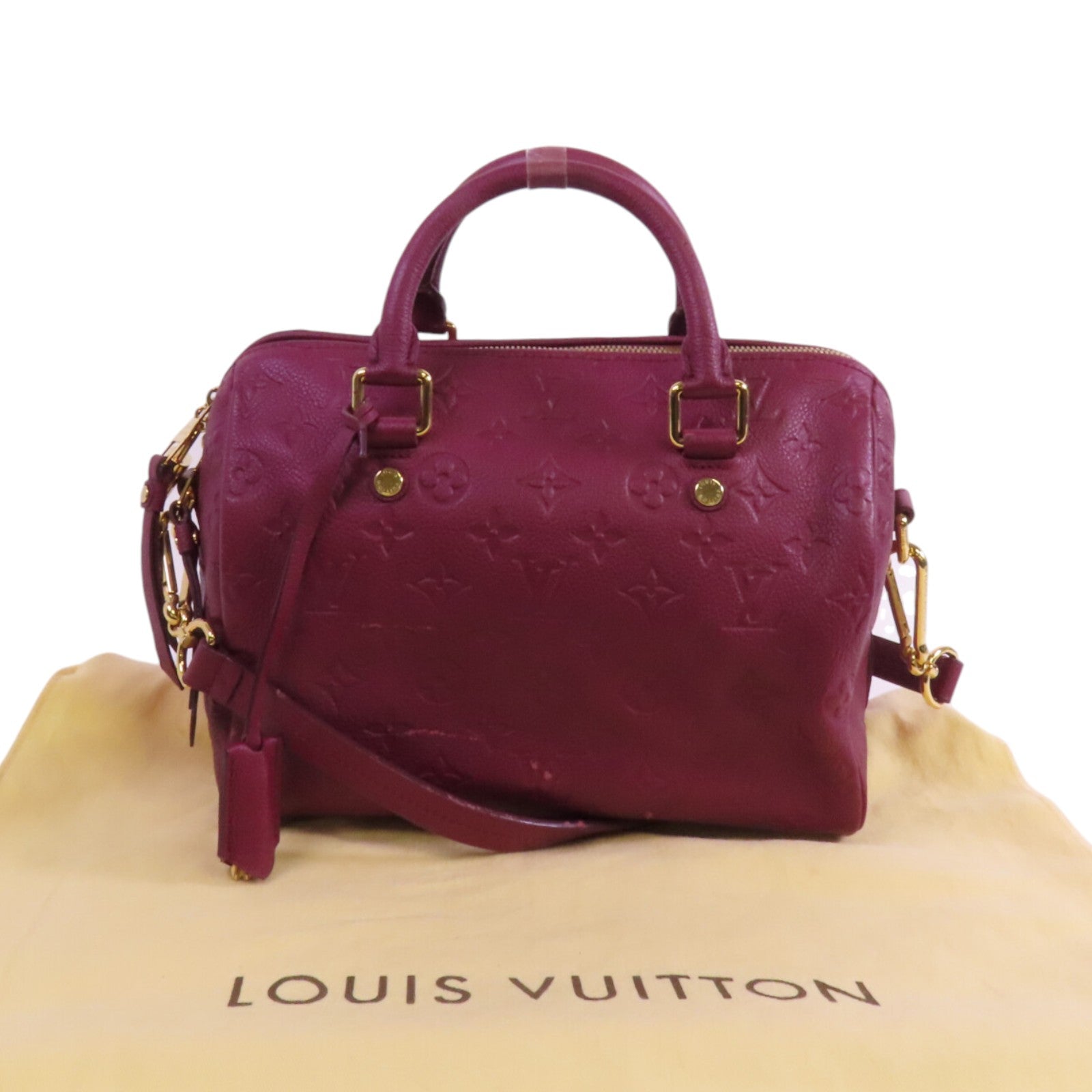 LOUIS VUITTON Monogram Empreinte Speedy Bandouliere 25金扣手挽肩背兩用袋