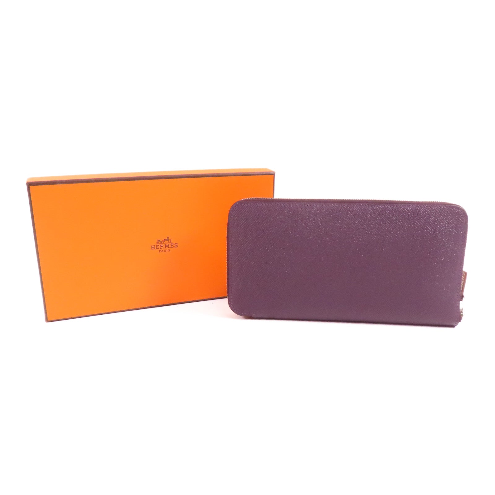 HERMES 【激減優惠】Epsom皮革Silk In Long Wallet銀扣長錢包55 Rouge H