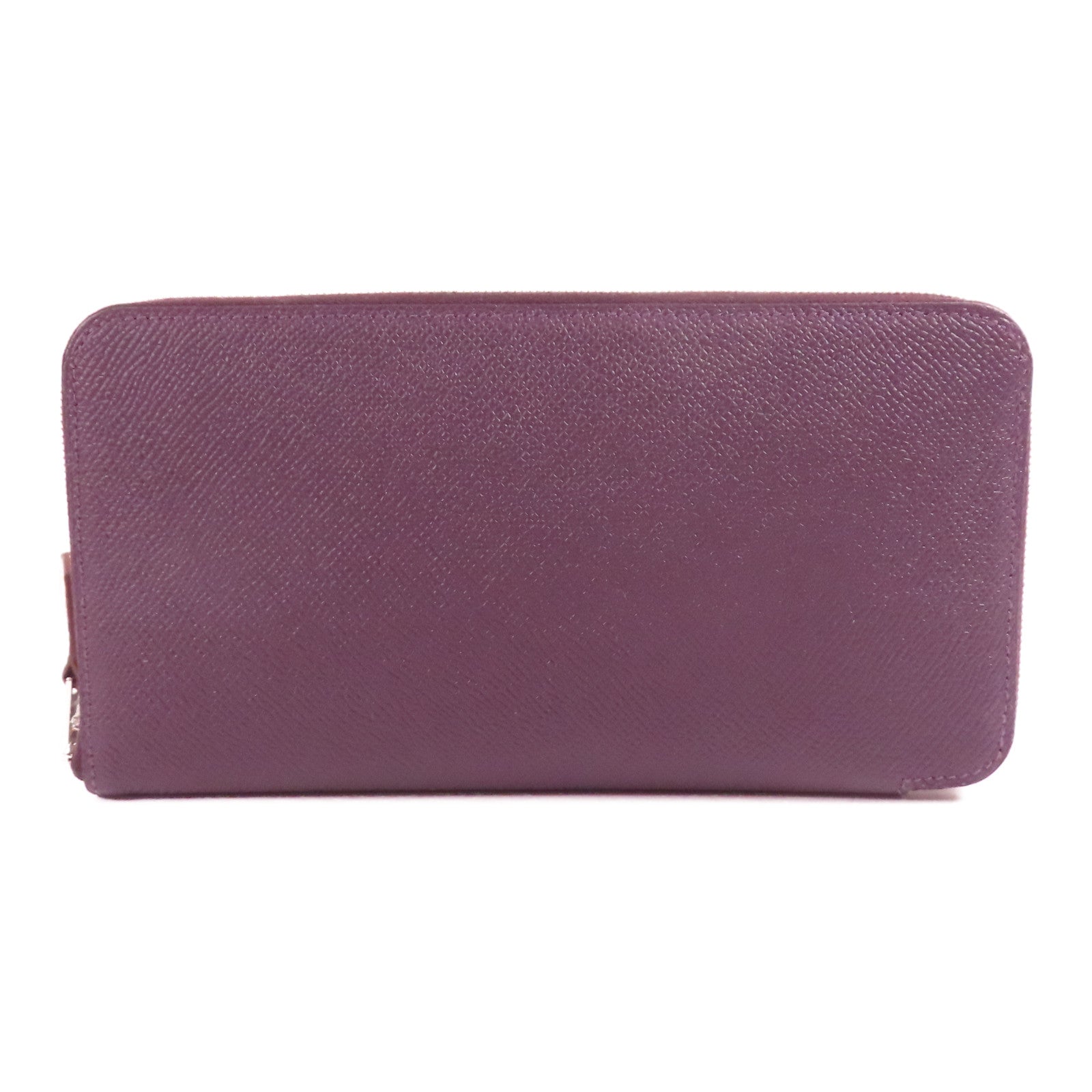 HERMES Epsom皮革Silk In Long Wallet銀扣長錢包55 Rouge H