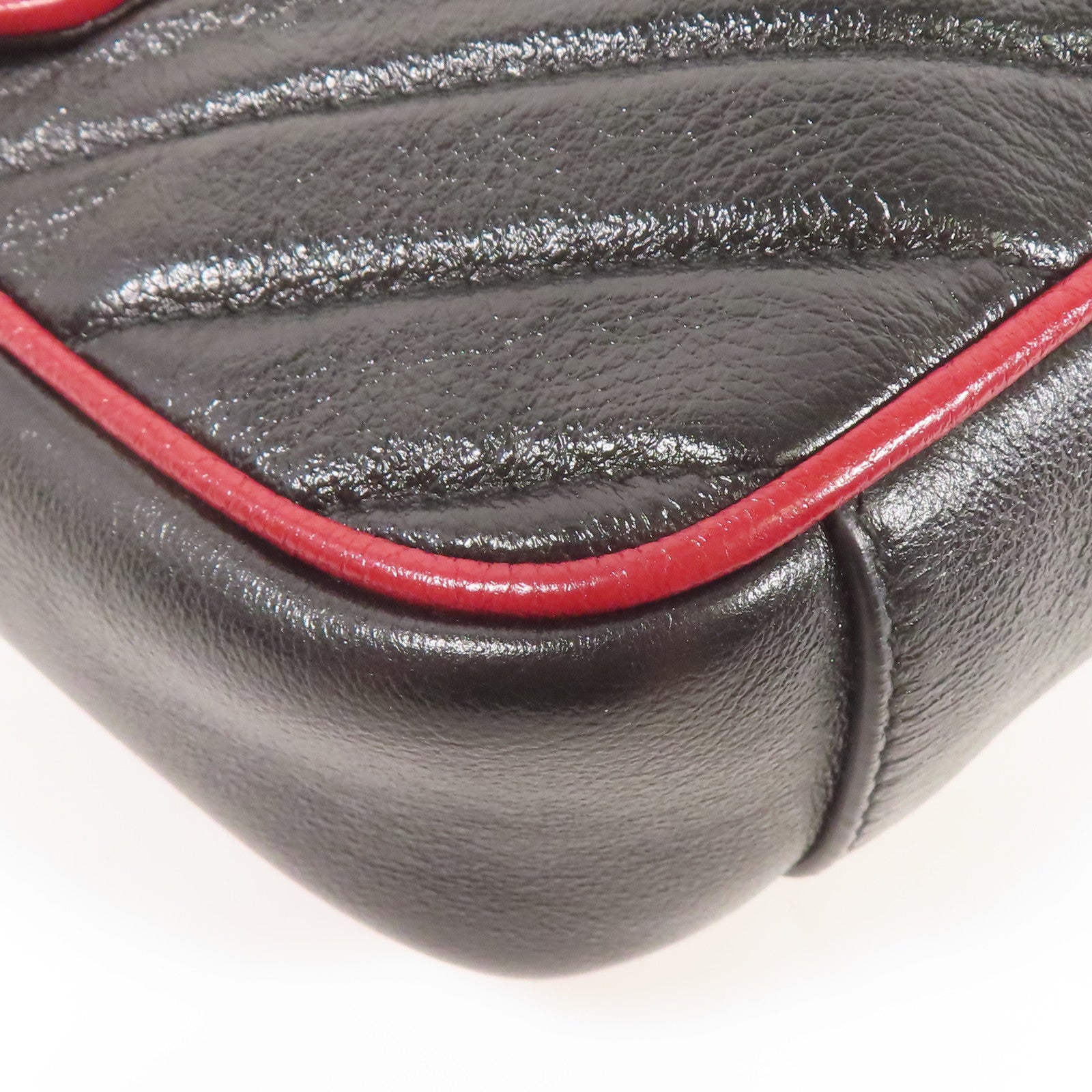 GUCCI GG GHW GG Marmont Shoulder Bag 446744 Calfskin Leather Beige/Black