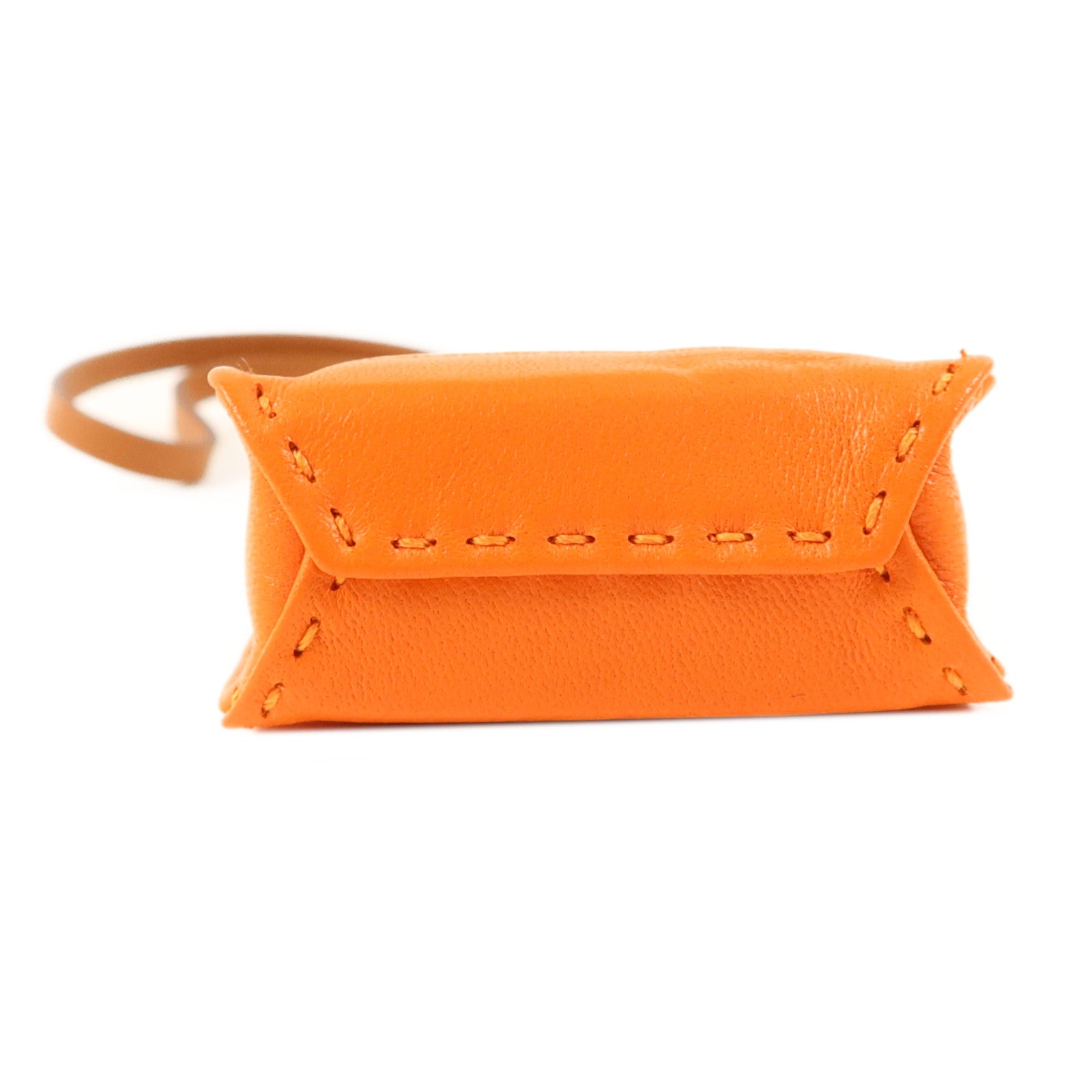 HERMES Milo皮革/Swift皮革Sac Orange Bag Charm掛飾Orange