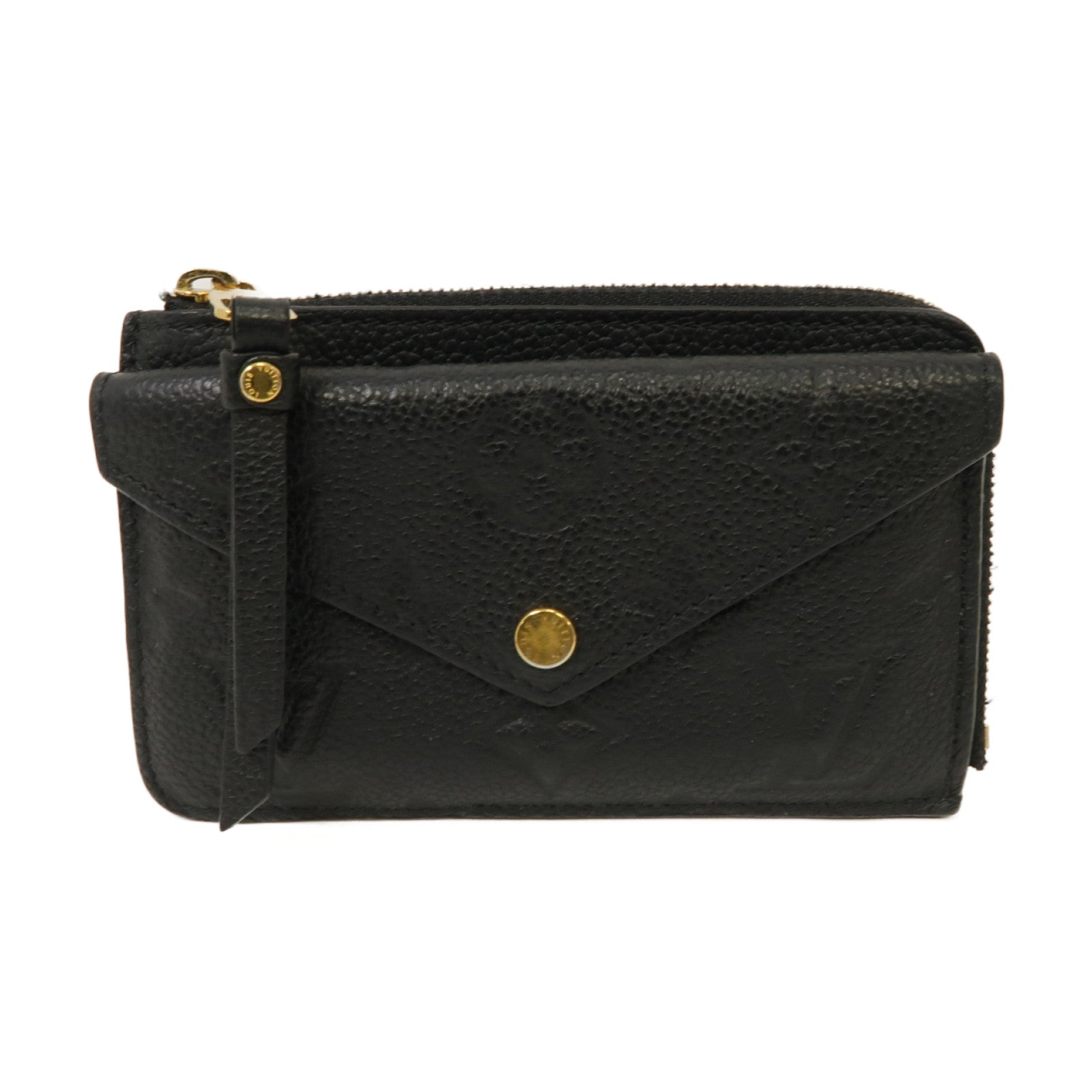 LOUIS VUITTON Monogram Empreinte Recto Verso金扣卡片套黑色