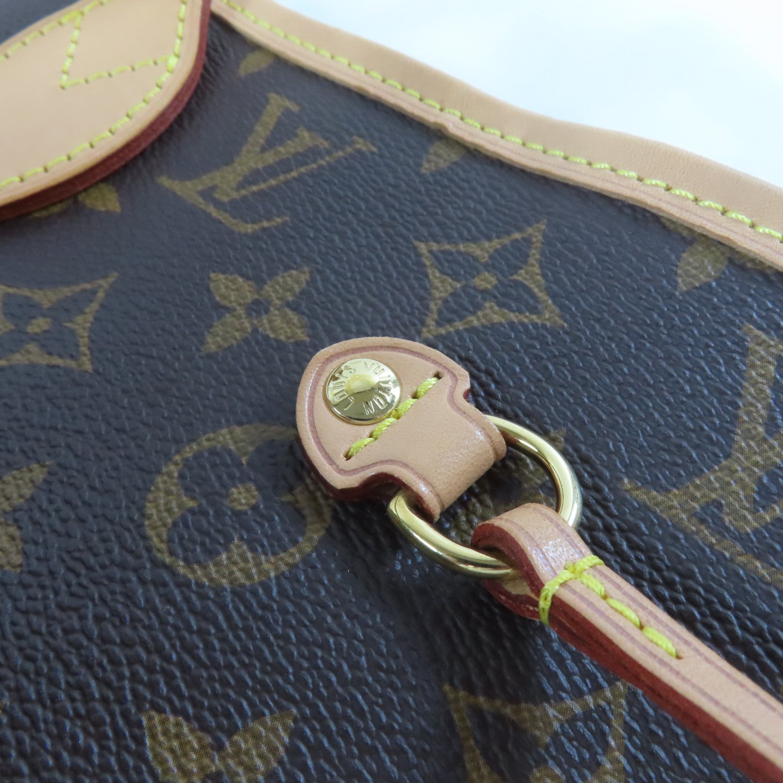 LOUIS VUITTON Monogram Neverfull MM金扣手挽袋啡色