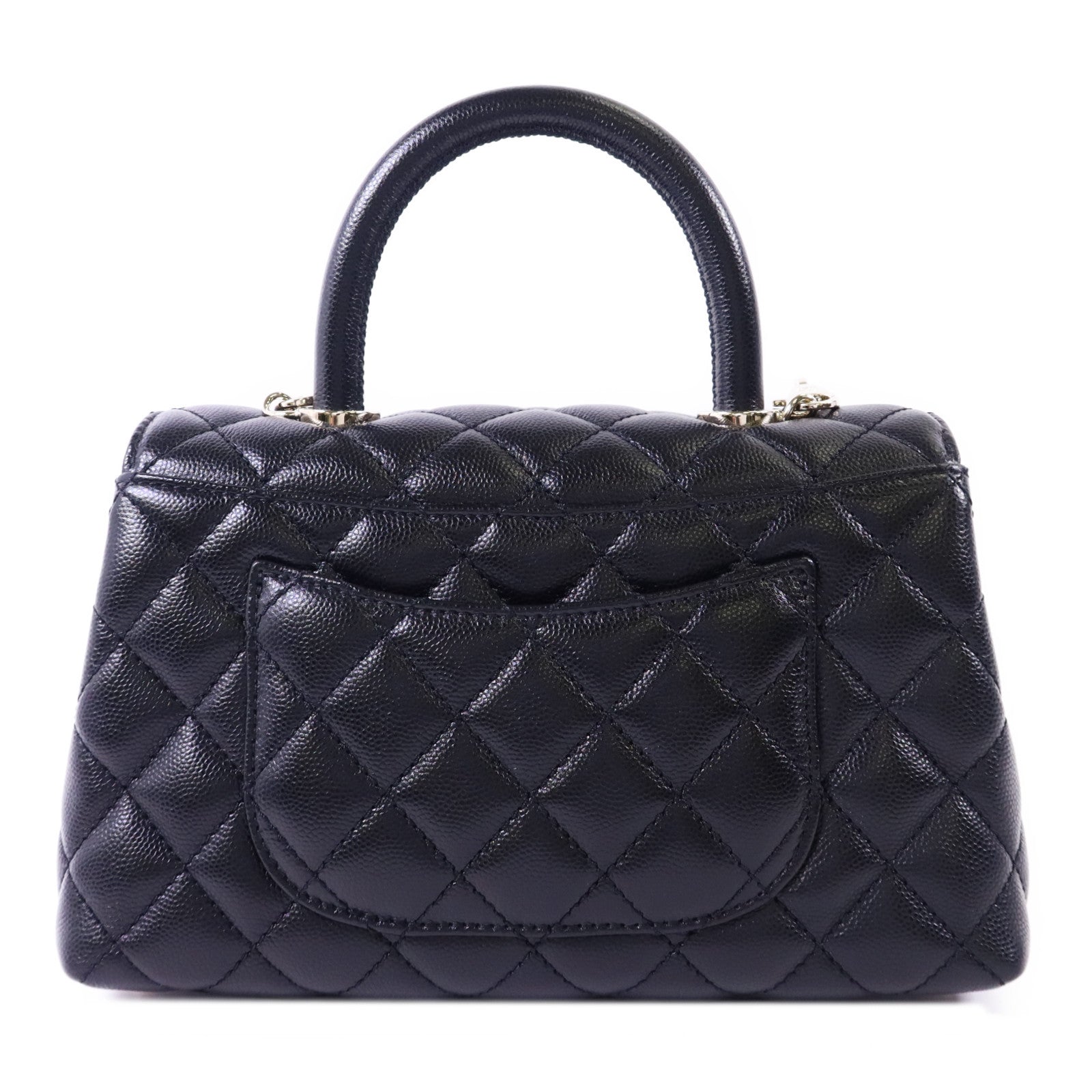 CHANEL 牛皮皮革Coco Handle Small金扣手挽肩背兩用袋