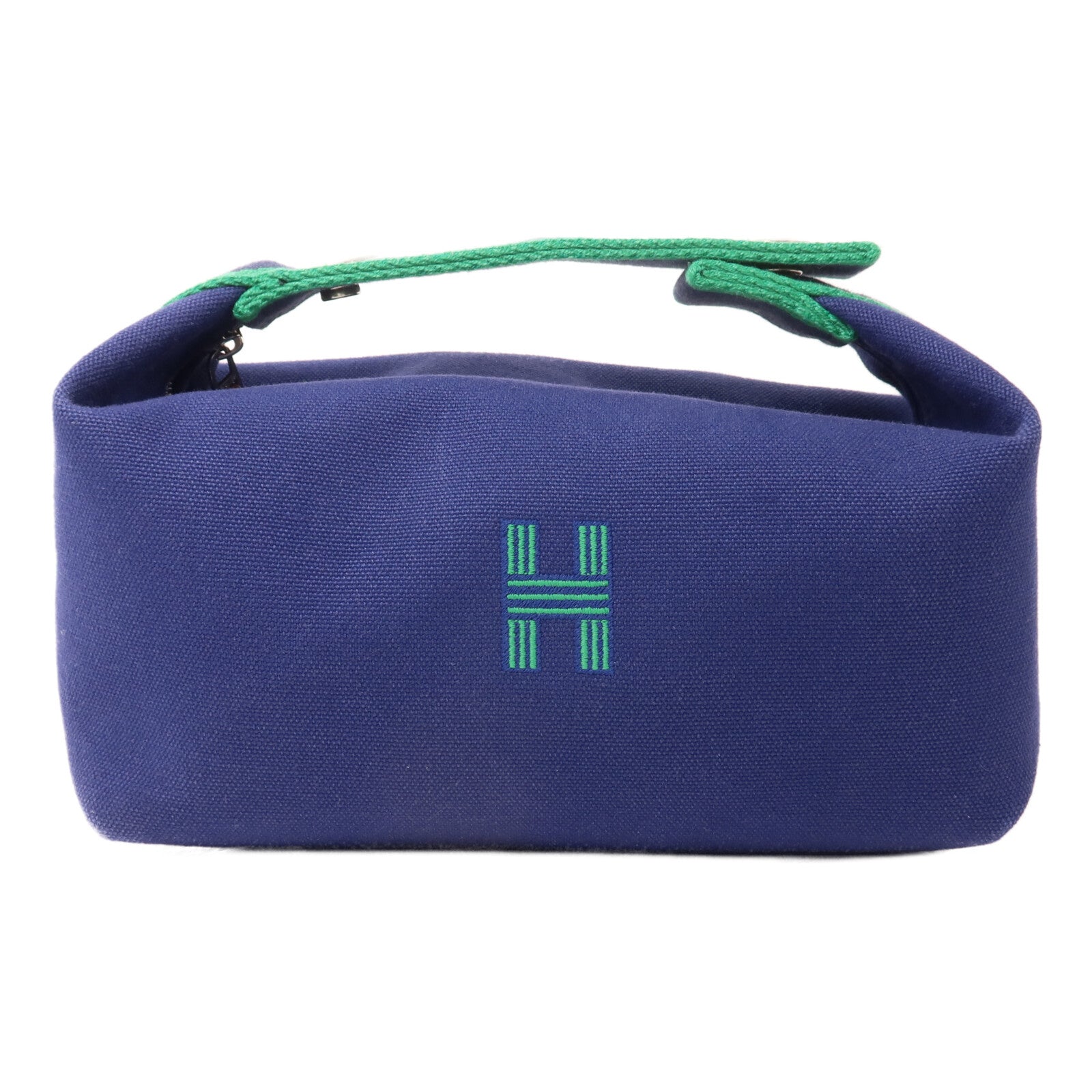 HERMES 帆布Bride A Brac PM手挽袋Bleu Marine